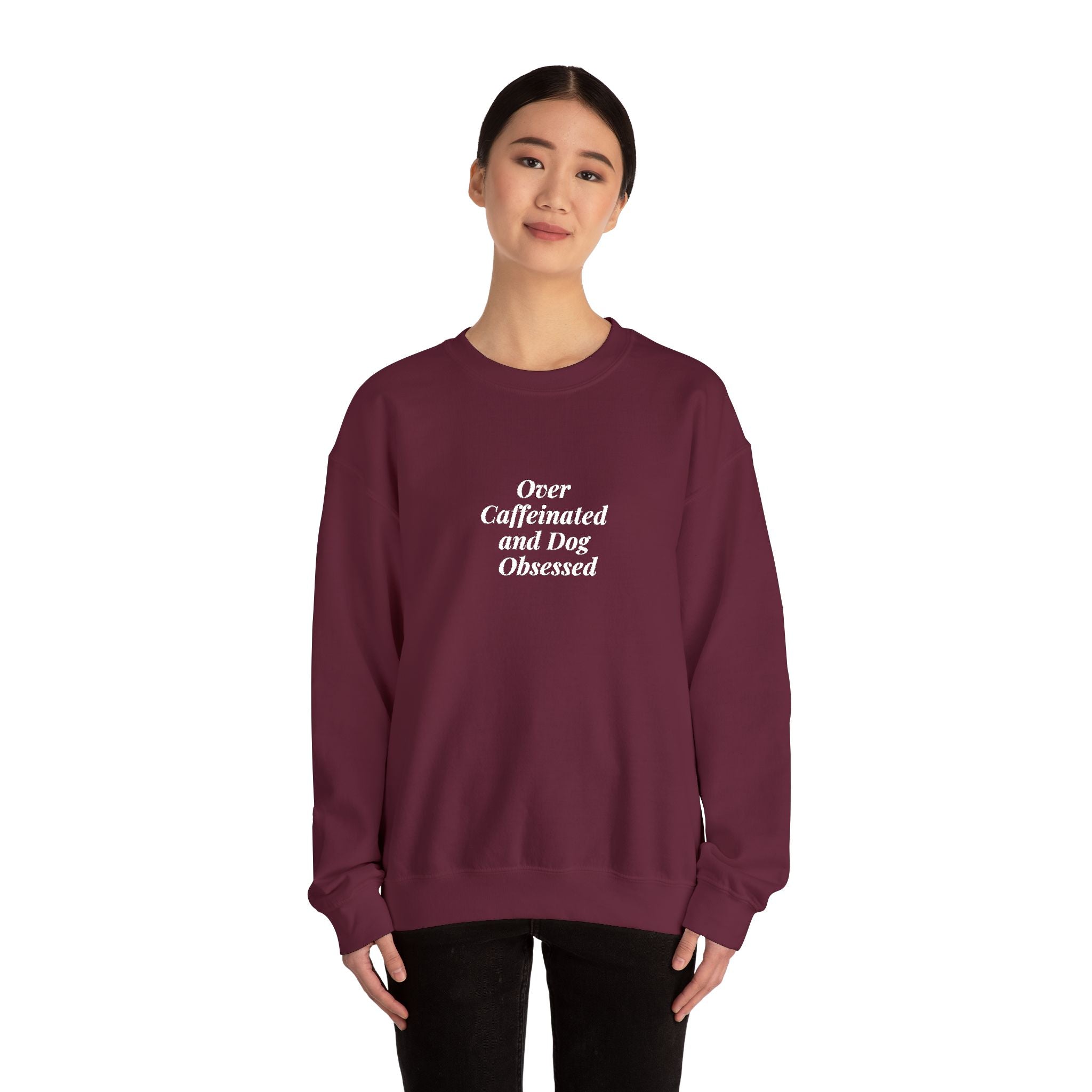 Dog Obsessed Coffee Sweatshirt Embroidered