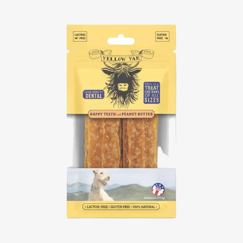 Made In Usa -  Yellow Yak Chew Treats With Peanut Butter (5X4oz)