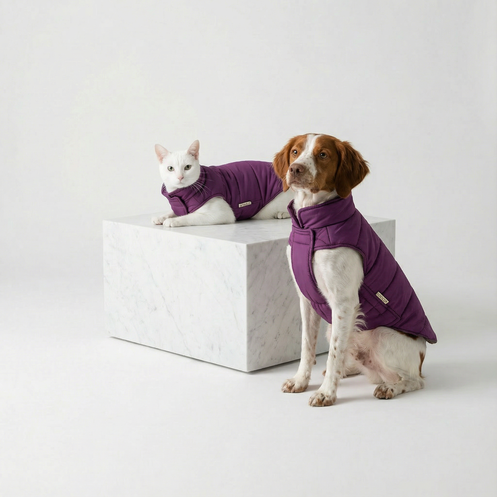 The Reversible Vest Jacket – Purple & Caramel