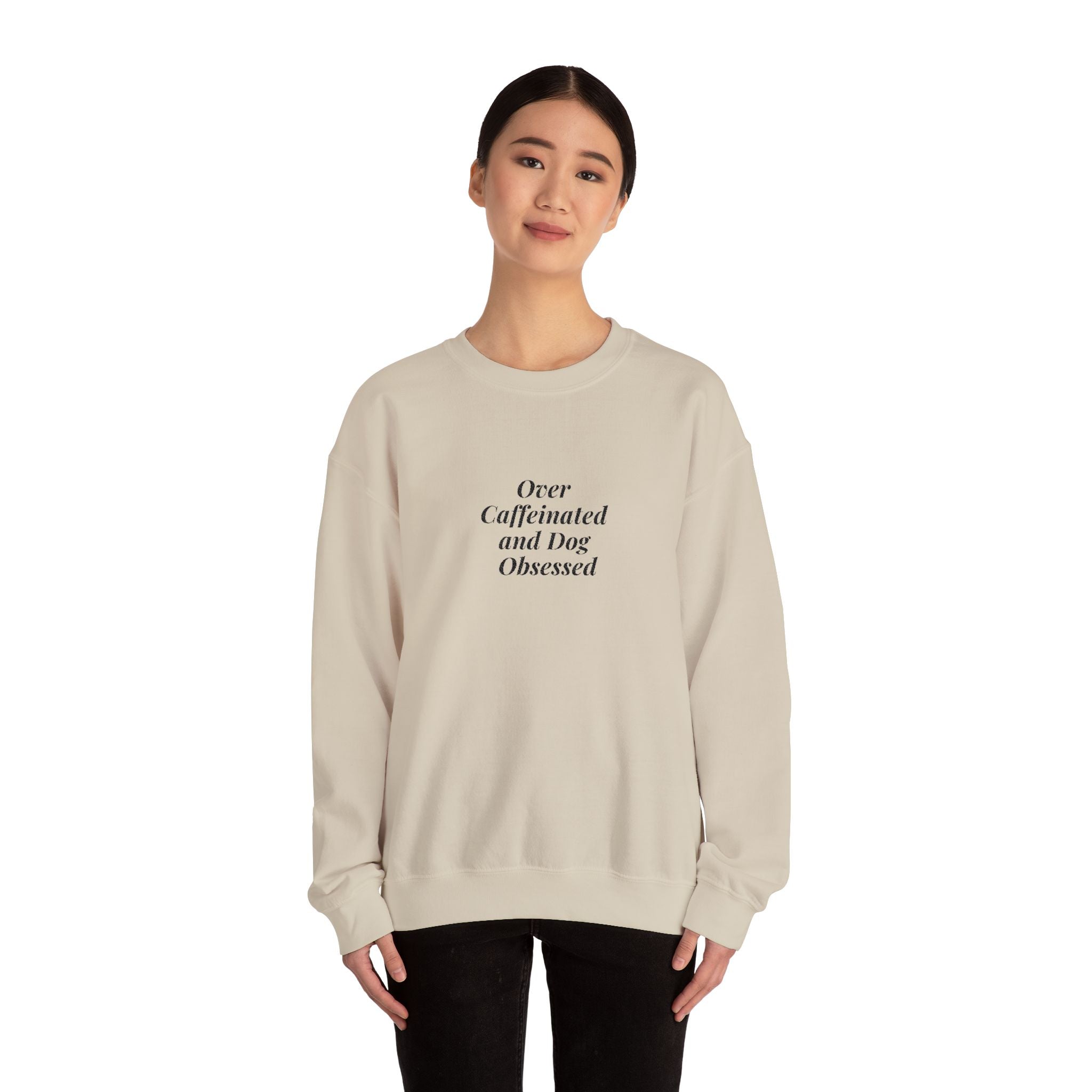 Dog Obsessed Coffee Sweatshirt Embroidered
