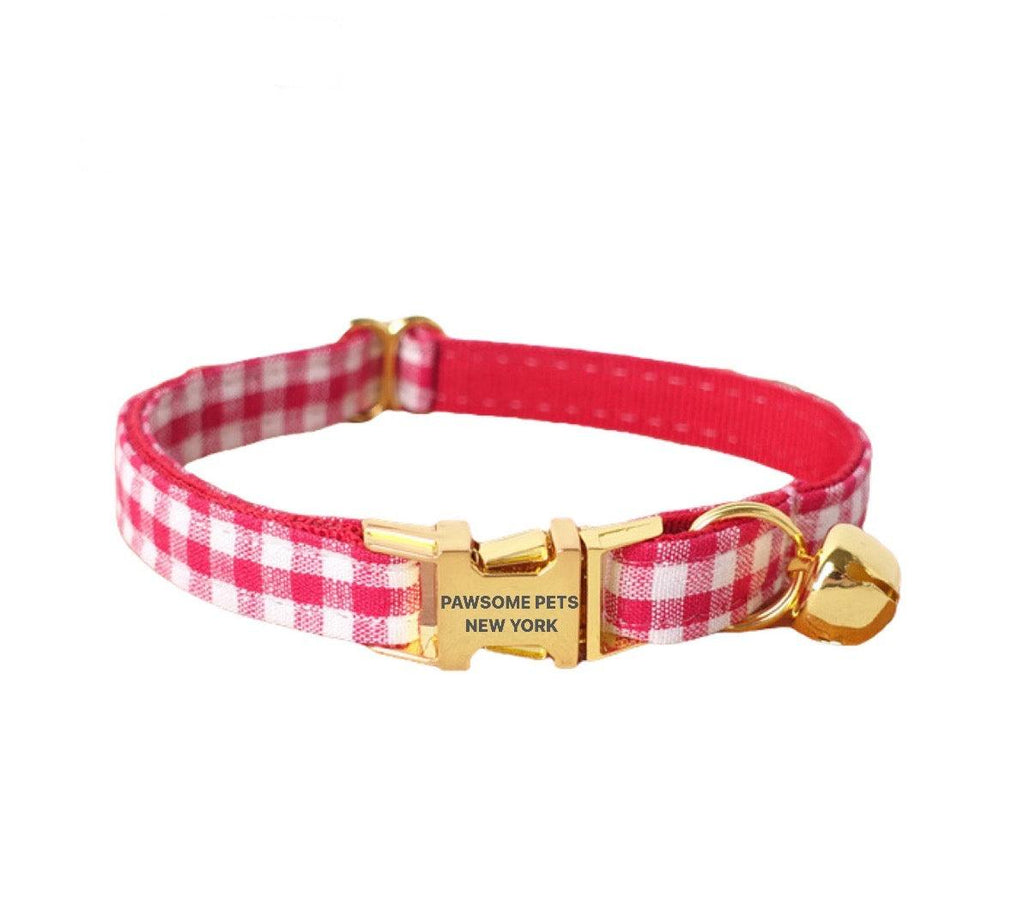 Small Dog & Cat Collar – French Vermilion Stripe