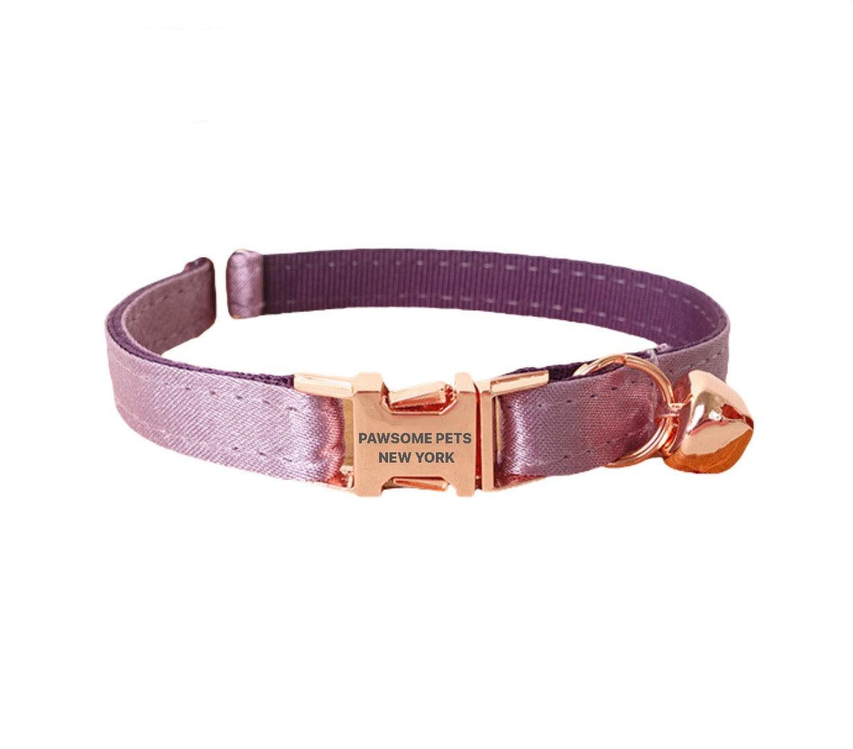 SMALL SIZE DOG & CAT COLLAR - SILVER PURPLE-0