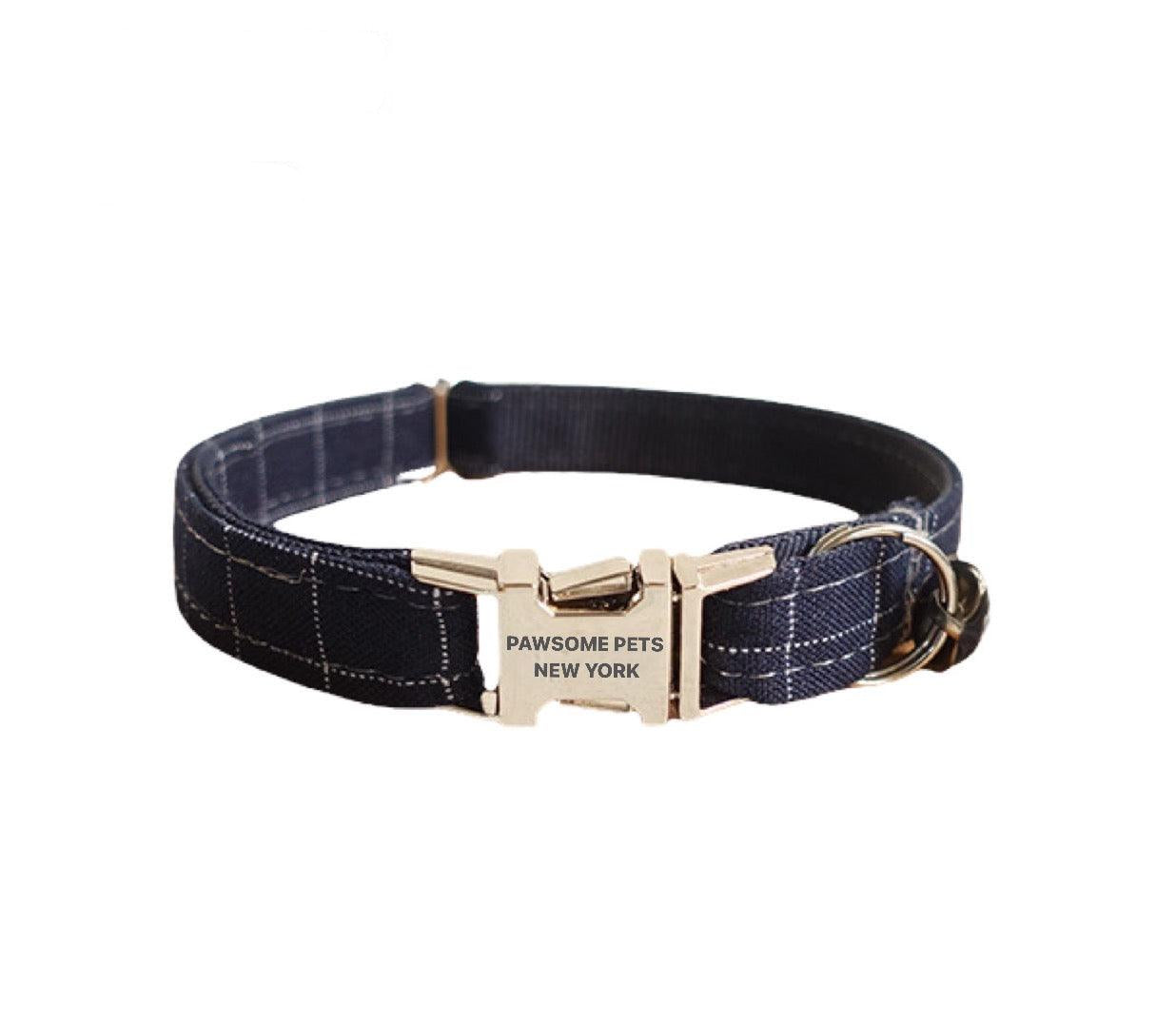 Small Dog & Cat Collar – Purplish Blue Stripe