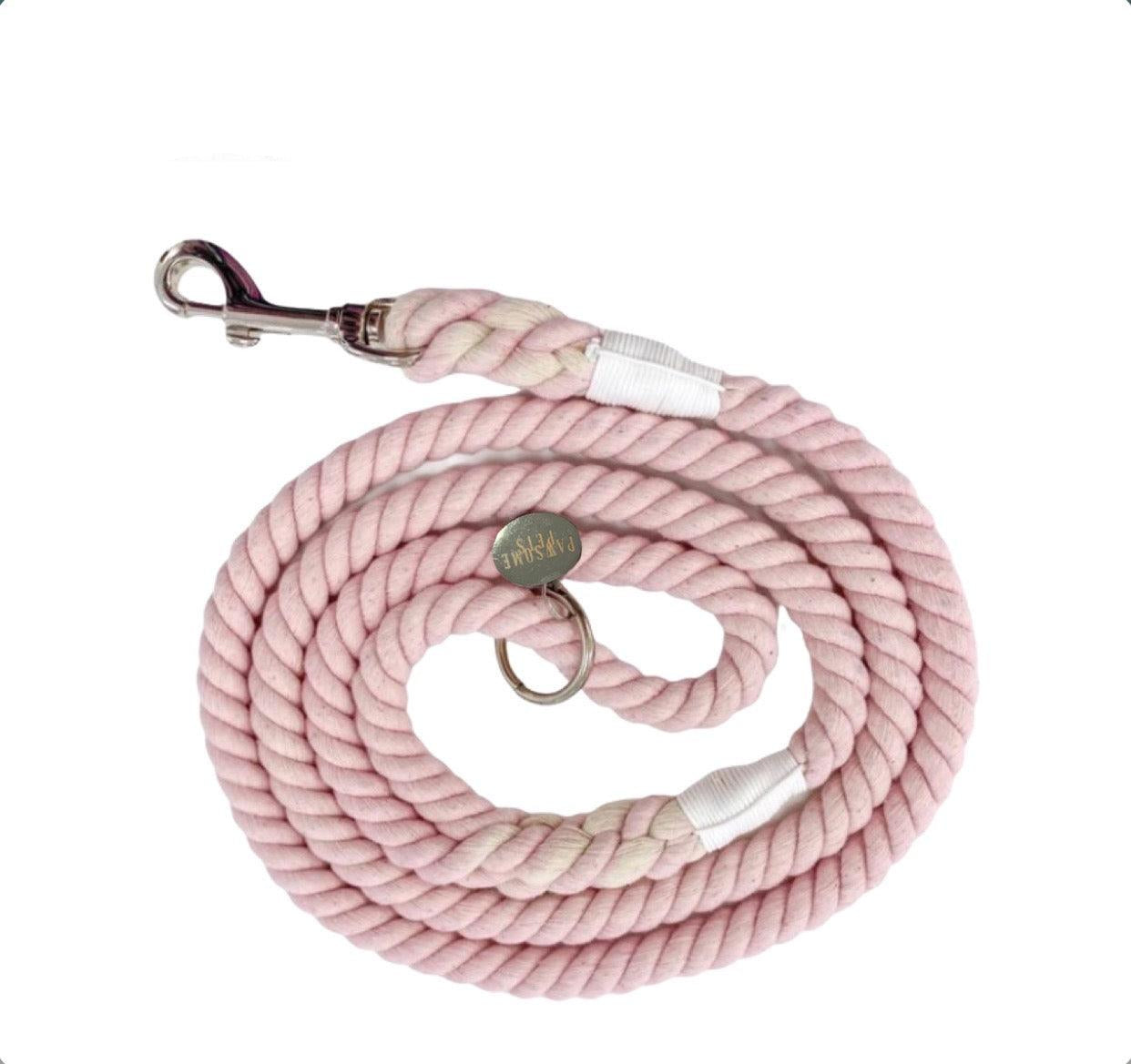 ROPE LEASH - SILVER PINK-0