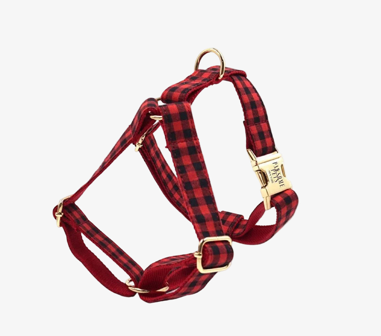 STEP IN HARNESS - RED BLACK STRIPE
