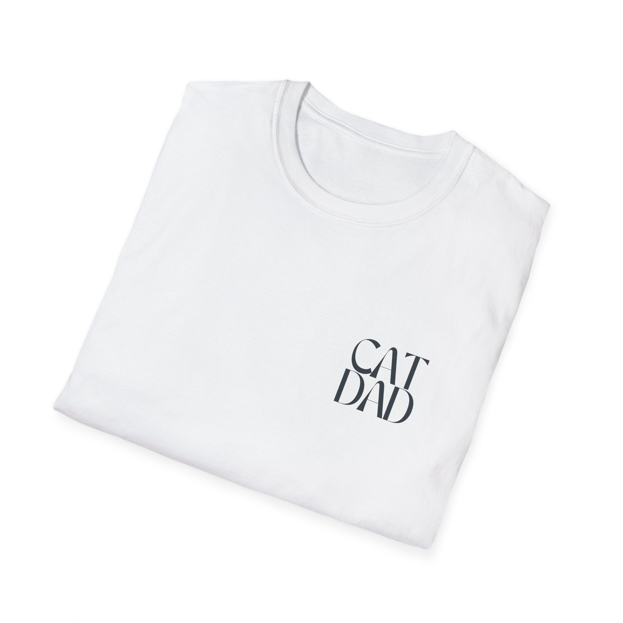 Cat Dad T-Shirt — Minimalist Small Chest Graphic Tee for Cat Lovers