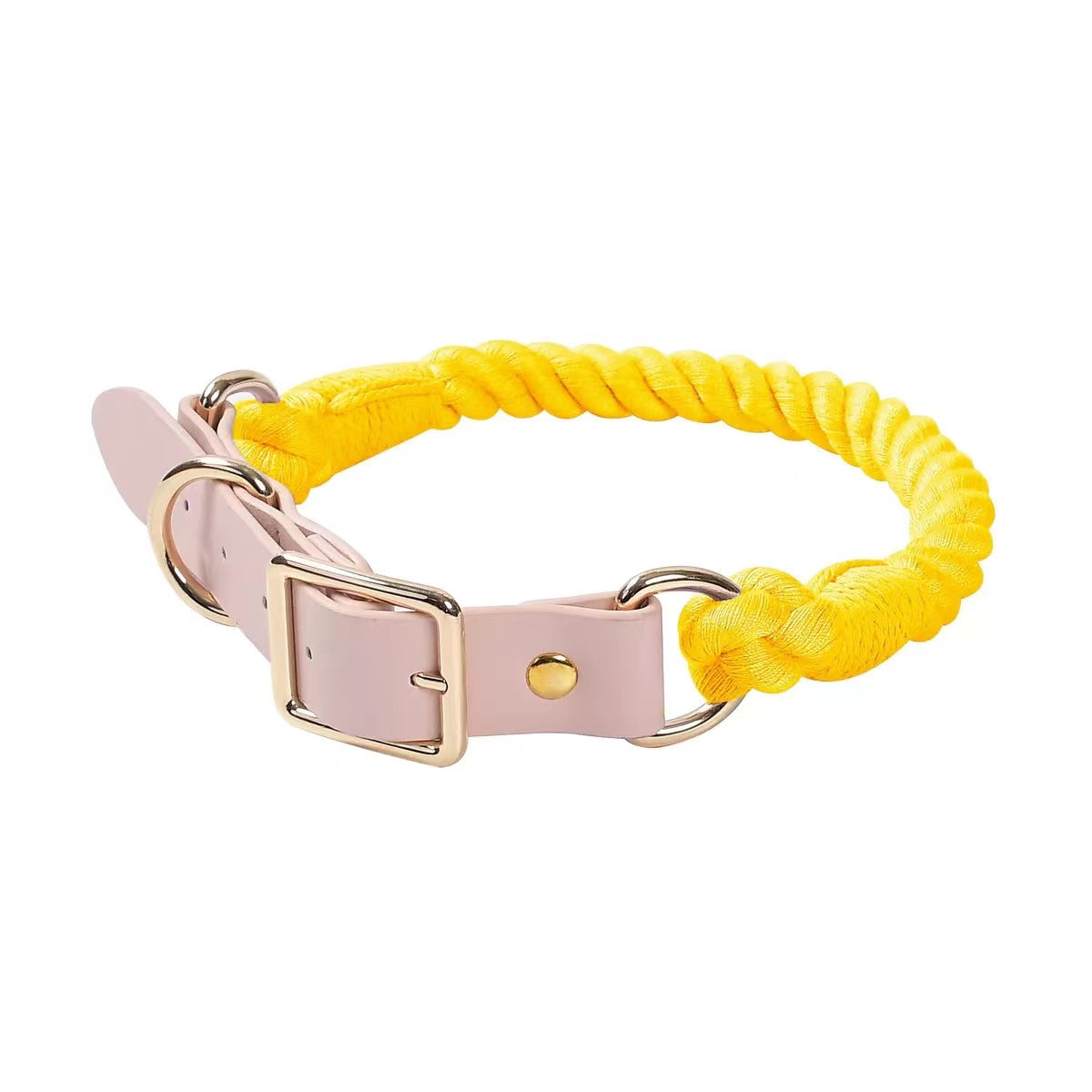 Luxe Royal Leather Rope Collar – Sunshine