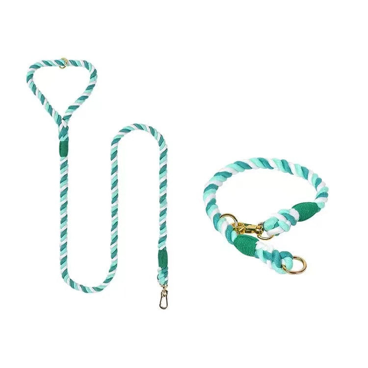 Dog Rope Leash & Collar Set – Forest Love
