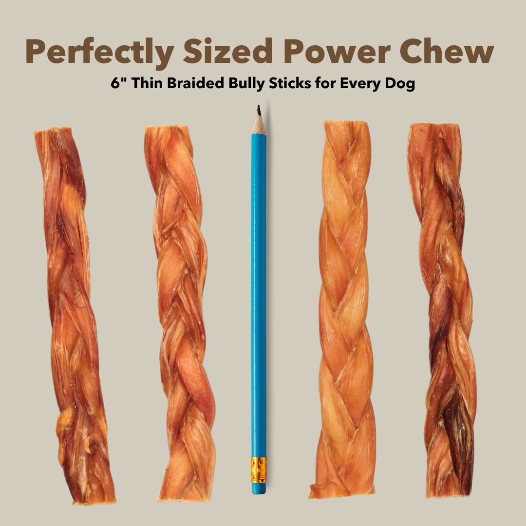 6" Thin Braided Bulk Bully Sticks