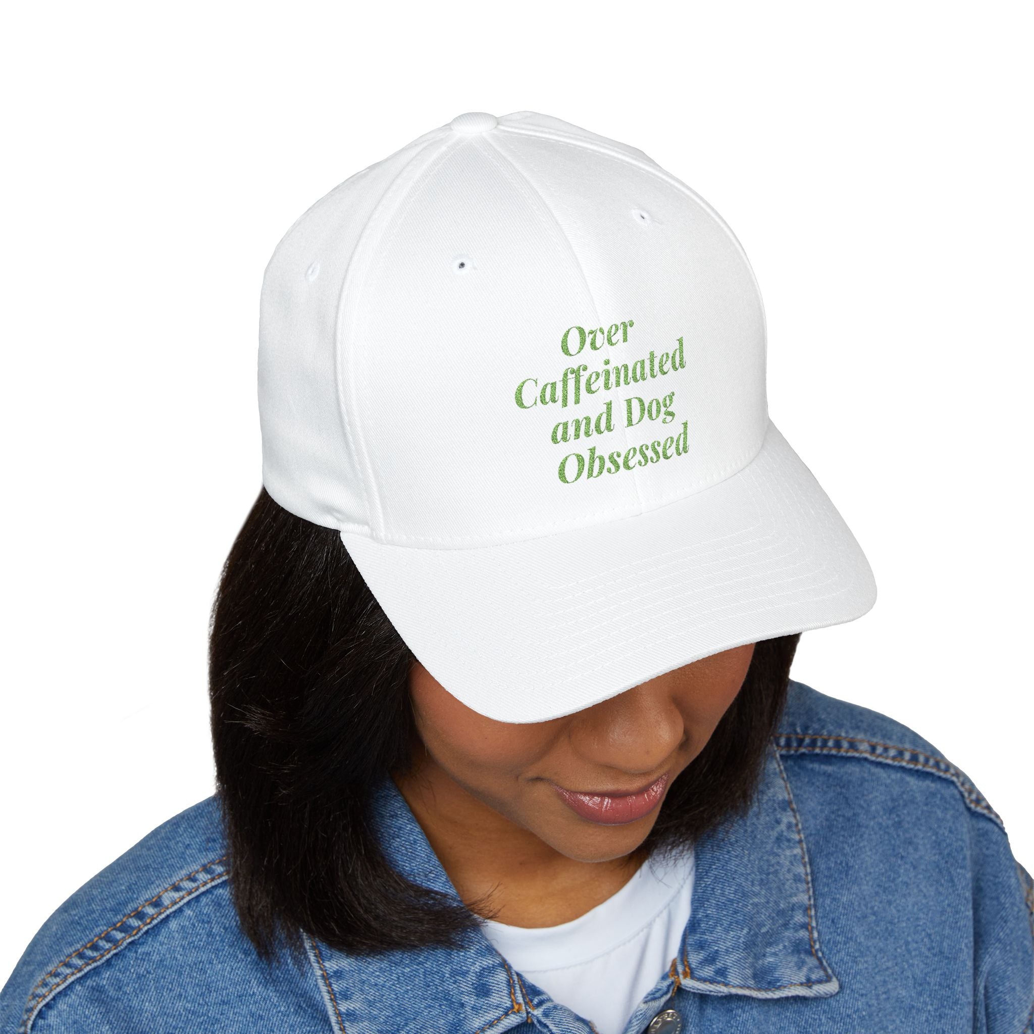 Over Caffeinated & Dog Obsessed Cap | Embroidered Dog Lover Hat