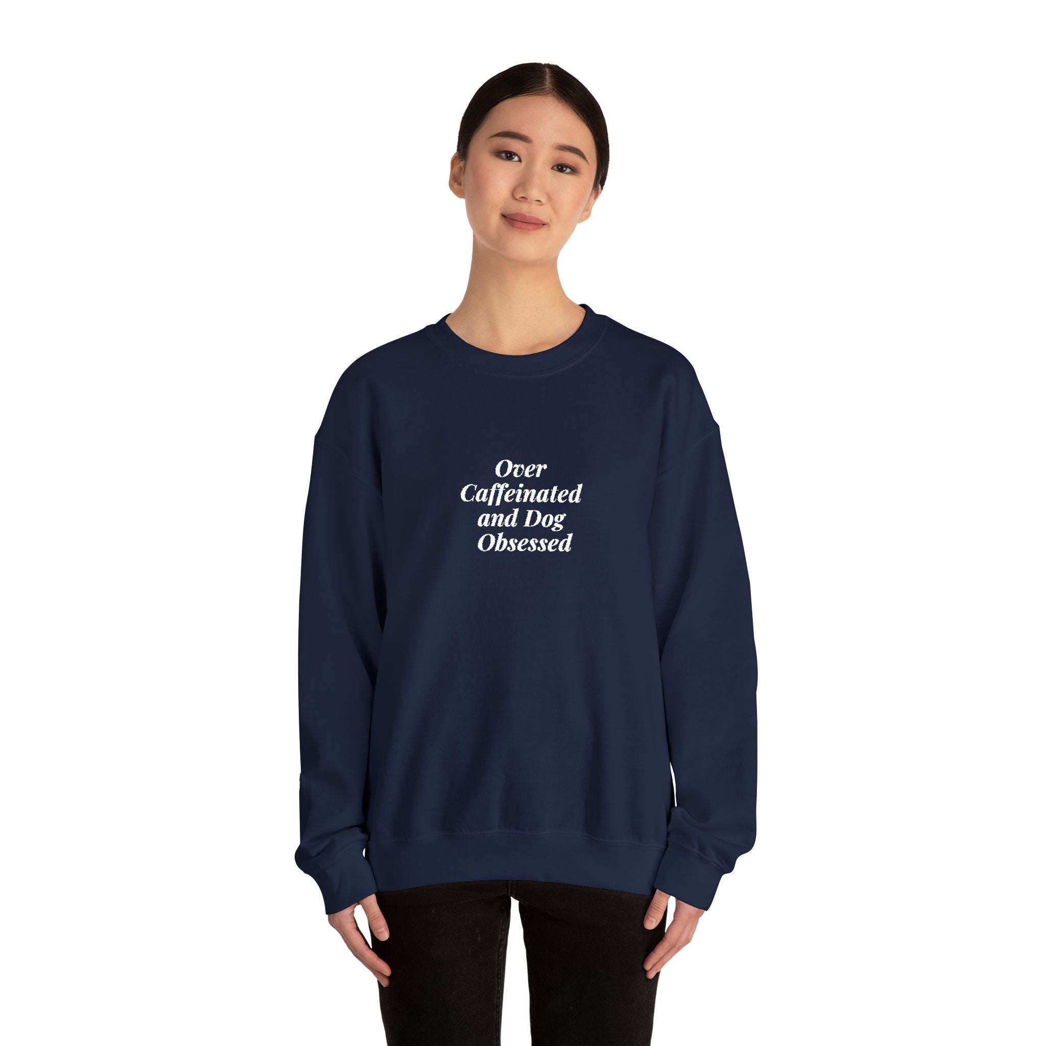 Dog Obsessed Coffee Sweatshirt Embroidered