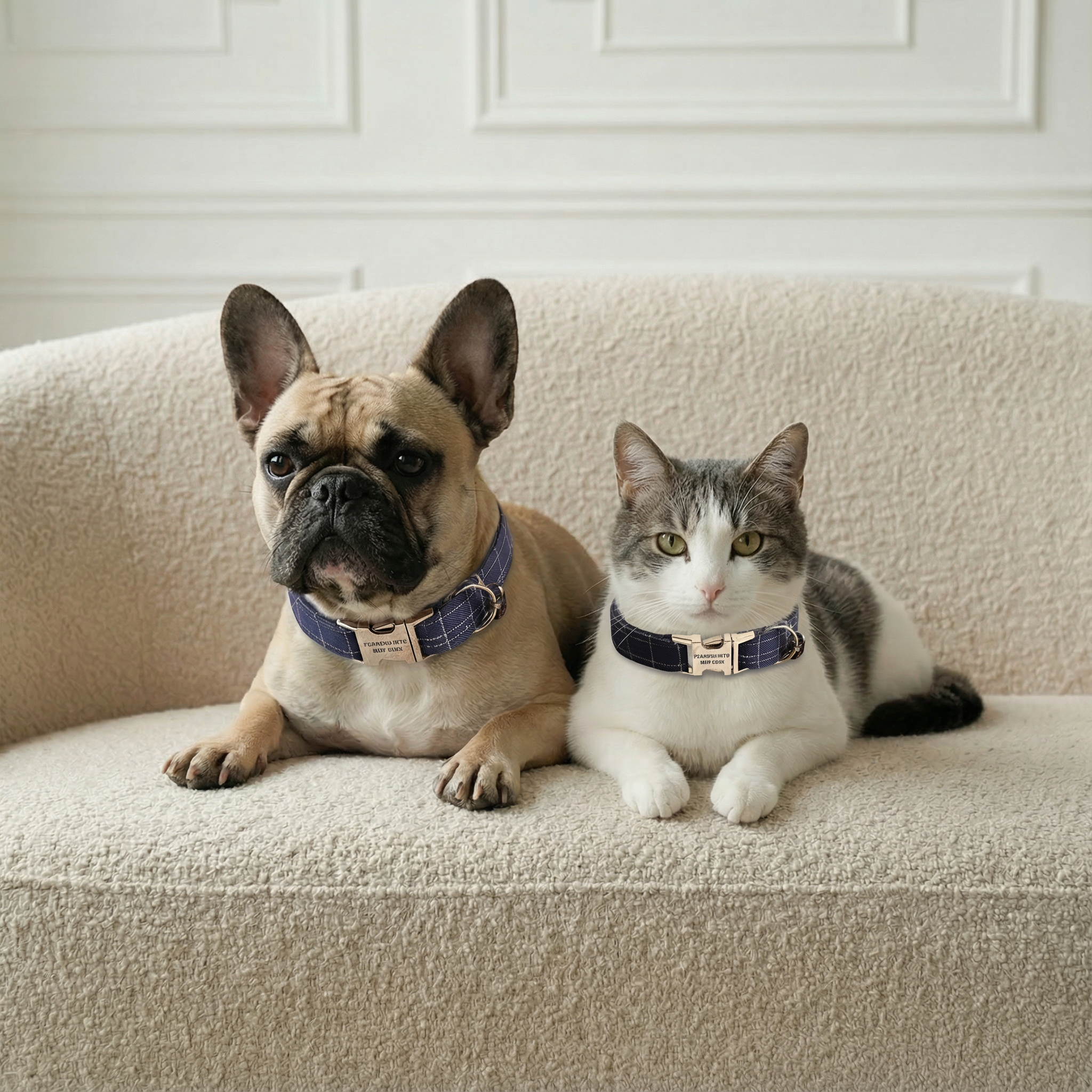 Small Dog & Cat Collar – Purplish Blue Stripe