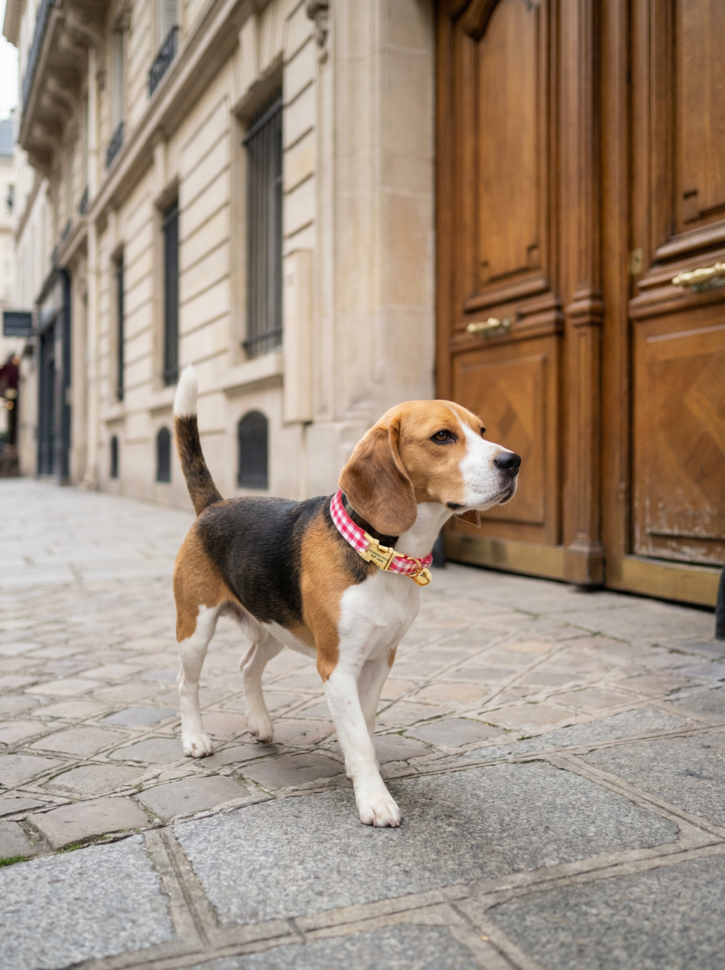 Small Dog & Cat Collar – French Vermilion Stripe