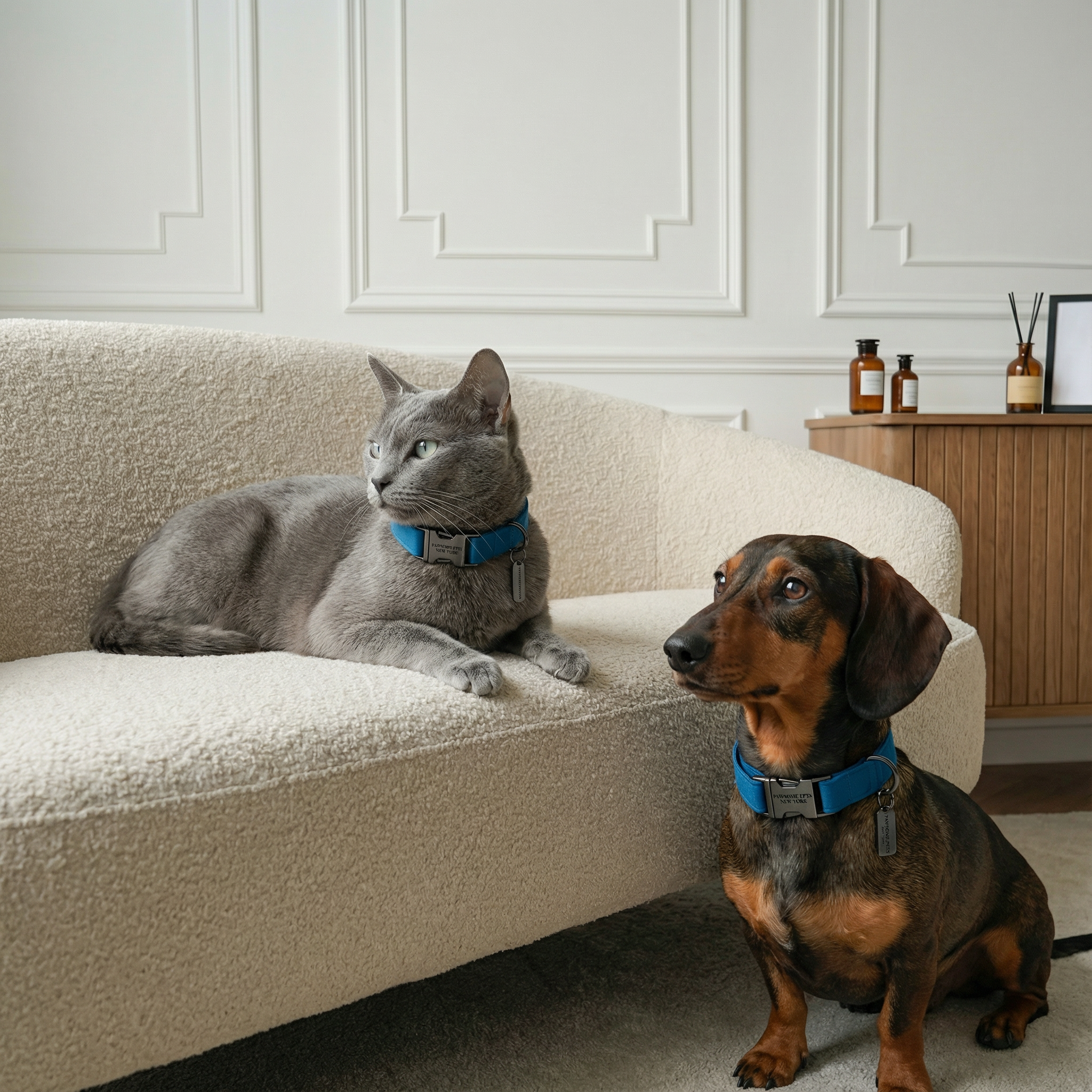 Small Dog & Cat Collar – Blue Velvet