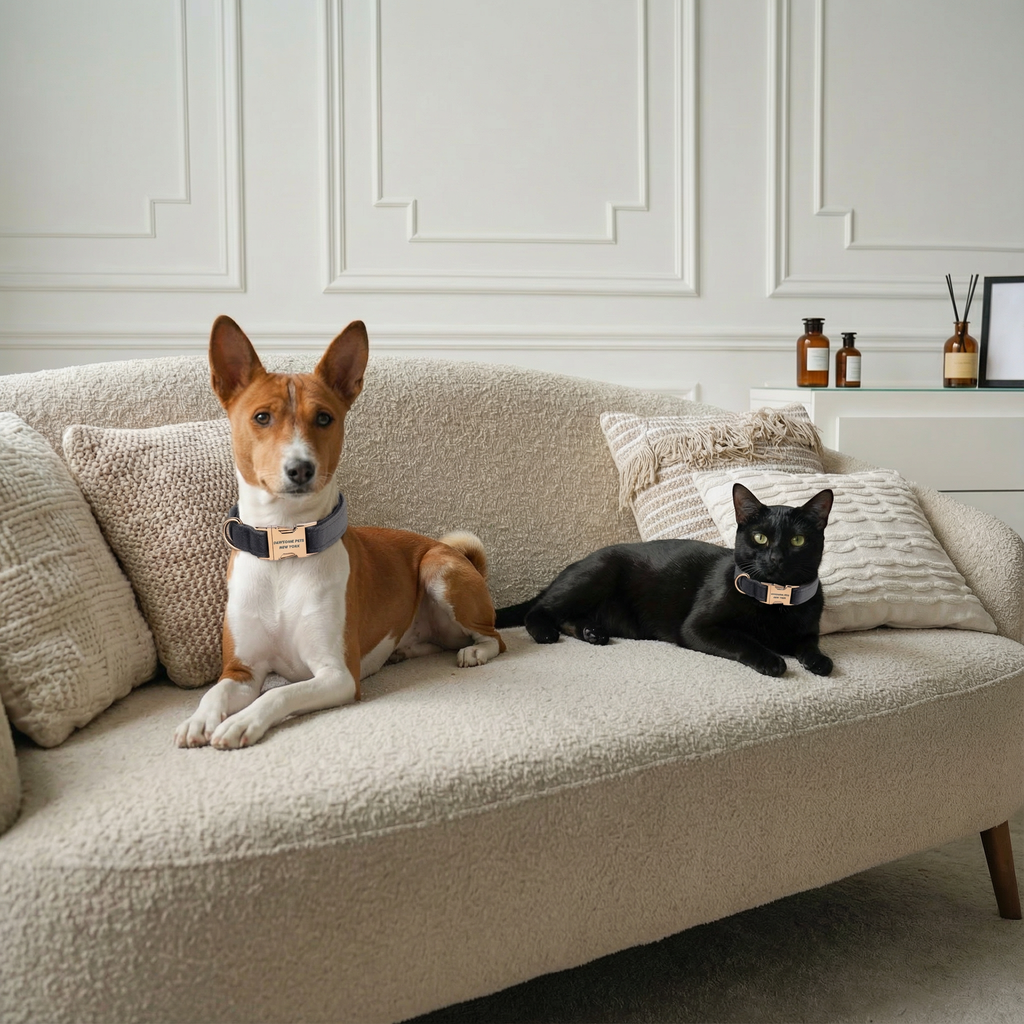 Dog & Cat Collar – Deep Plum (Ashy Gray)