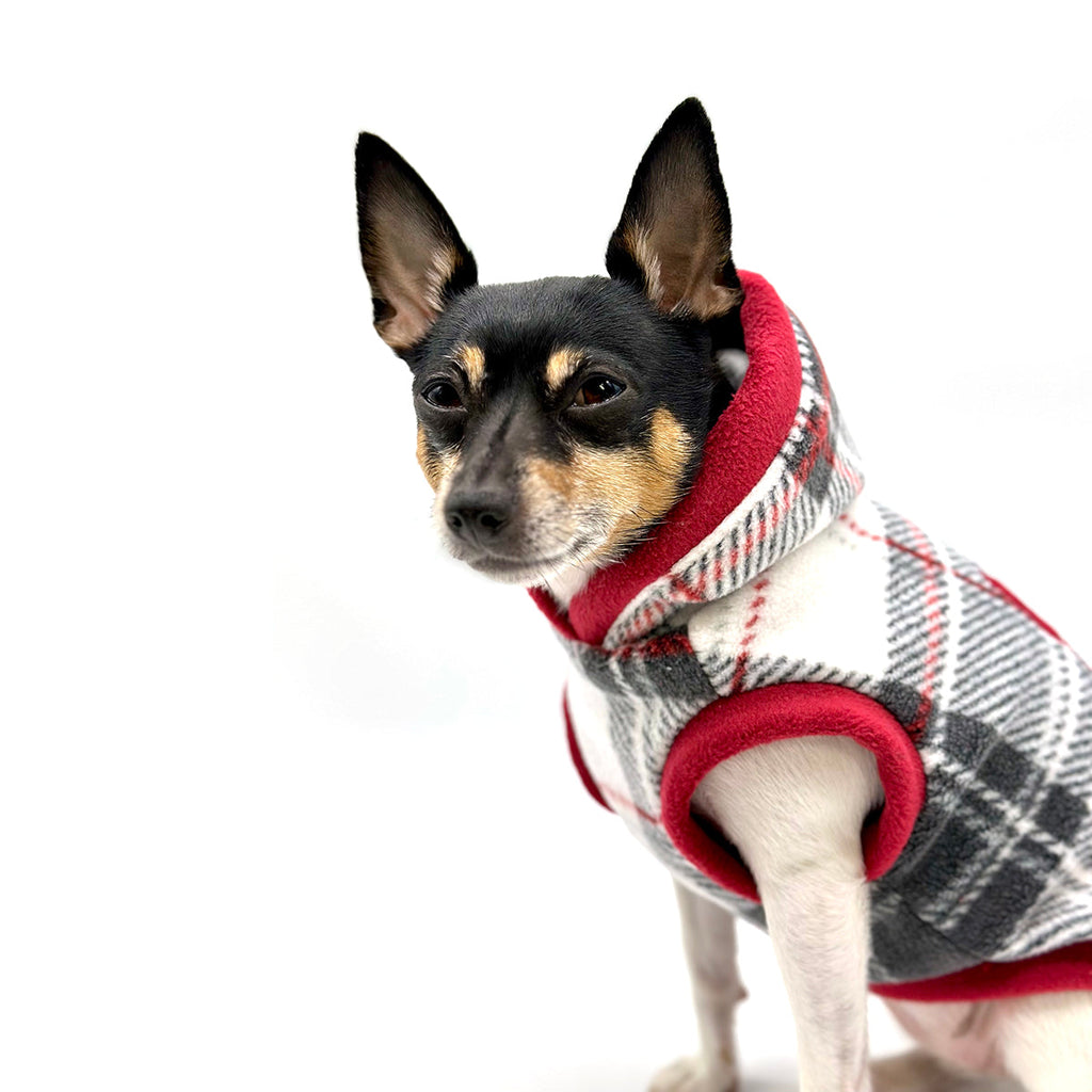 "Snowy Roads" Luxe Fleece Blanket Hoodie in Lodge Plaid