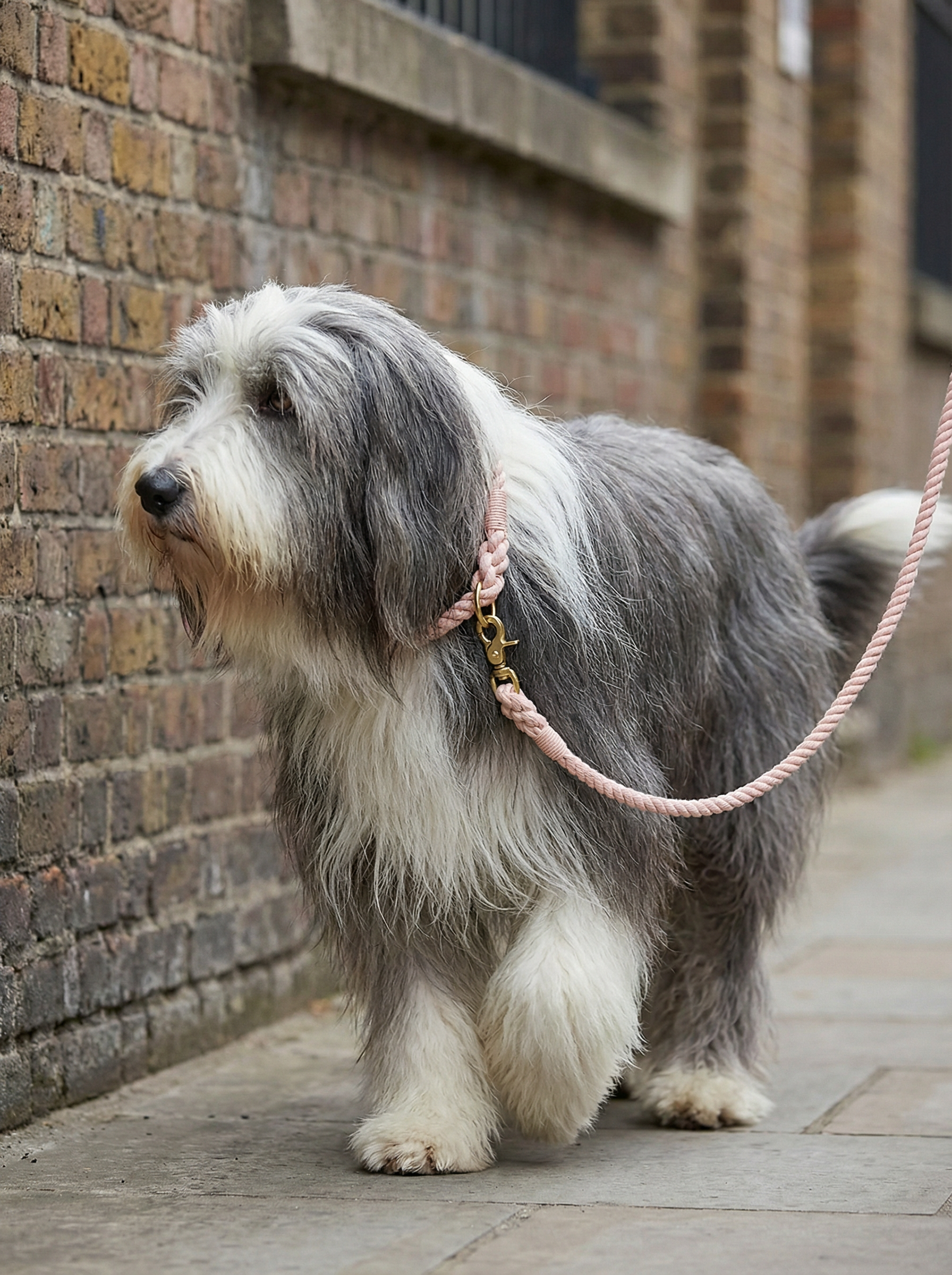 Dog Rope Leash & Collar Set – Cotton Coral