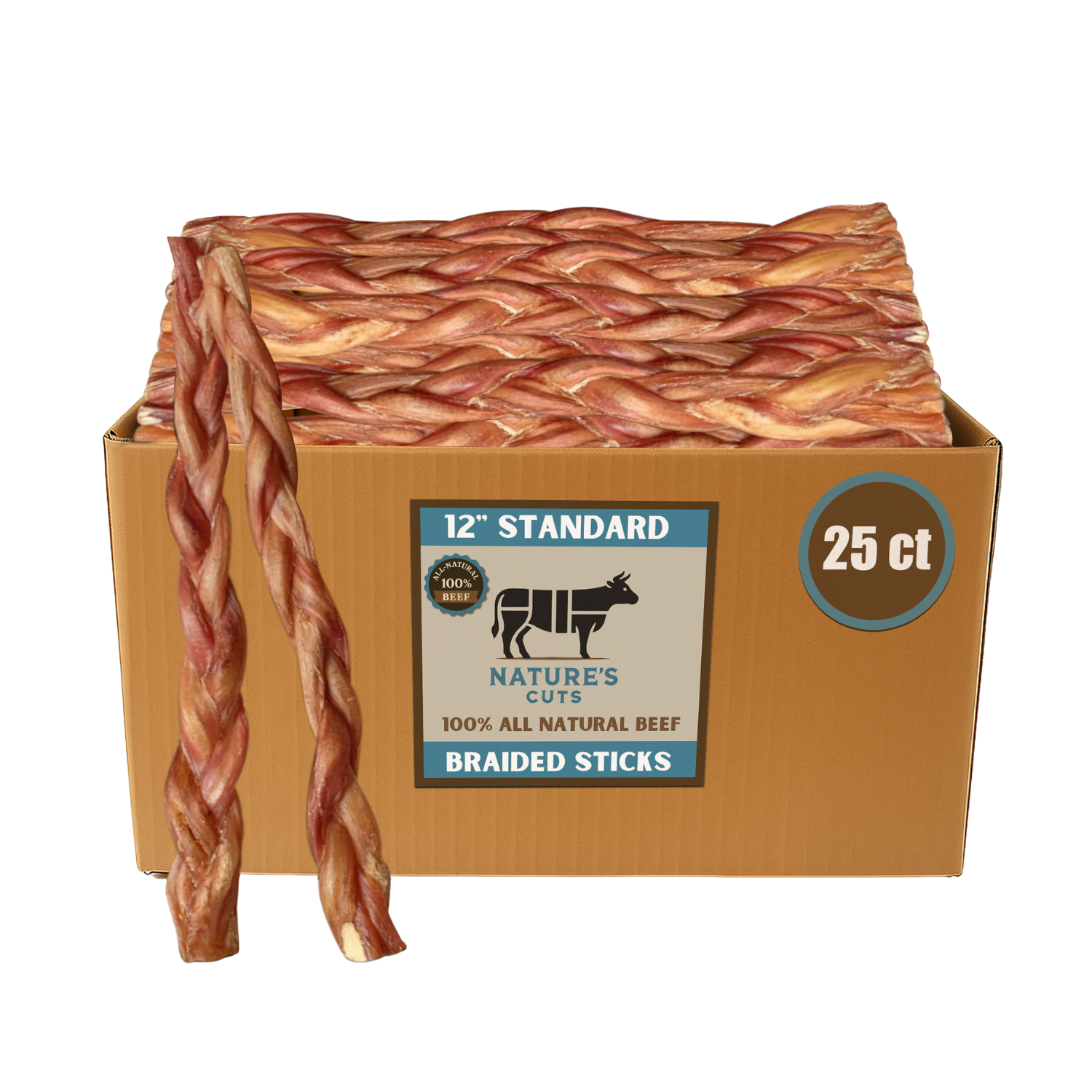 12" Standard Braided Bulk Bully Sticks-0