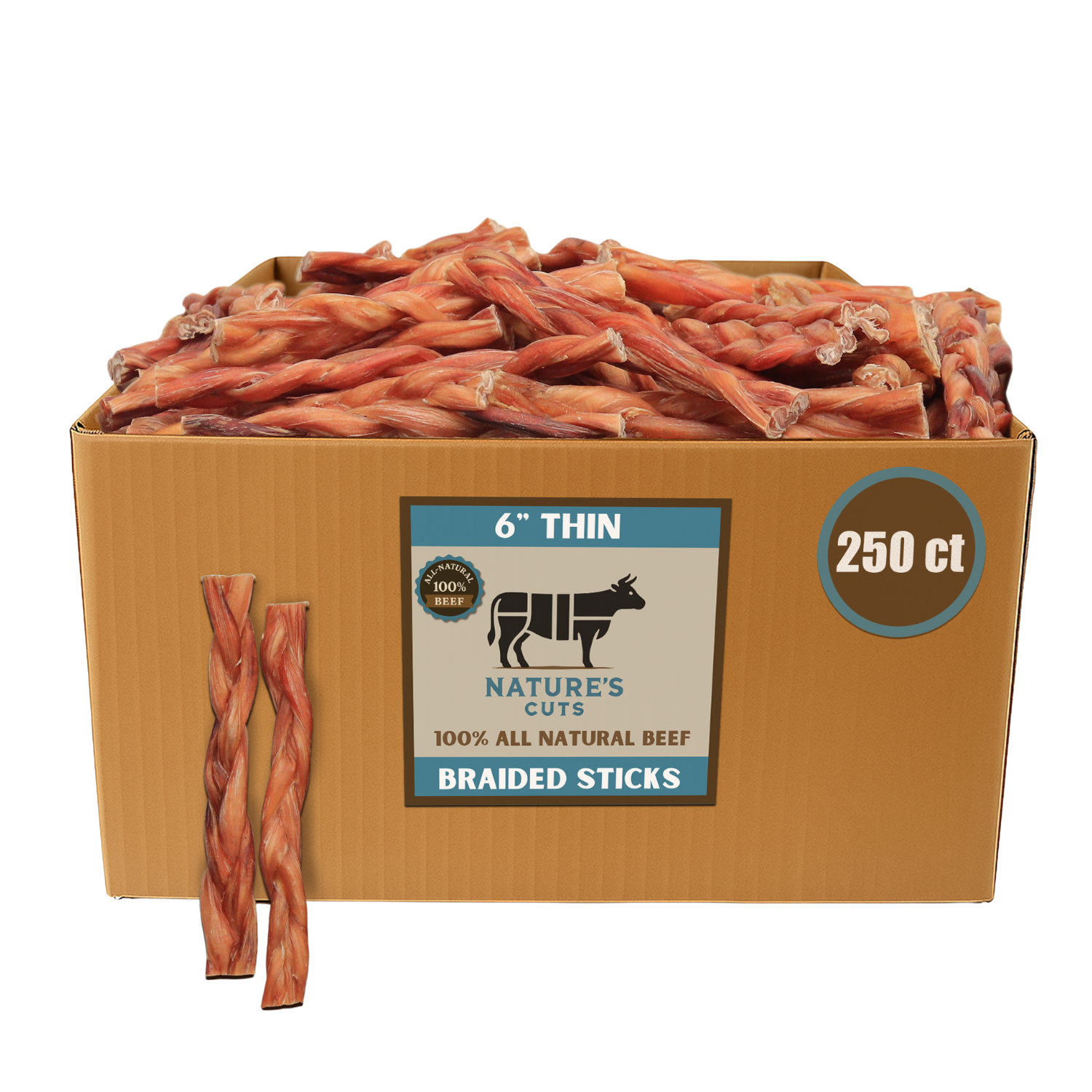 6" Thin Braided Bulk Bully Sticks