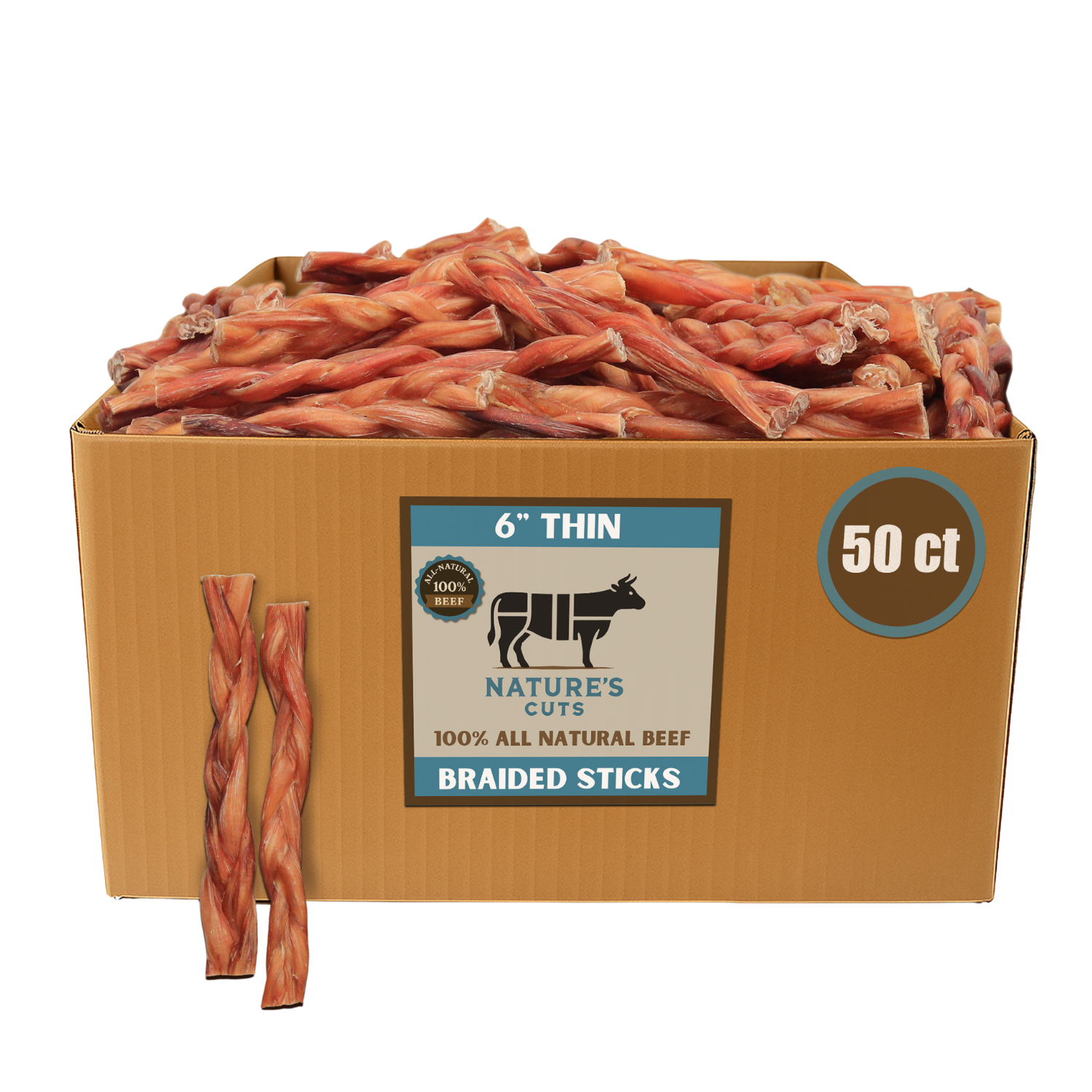 6" Thin Braided Bulk Bully Sticks