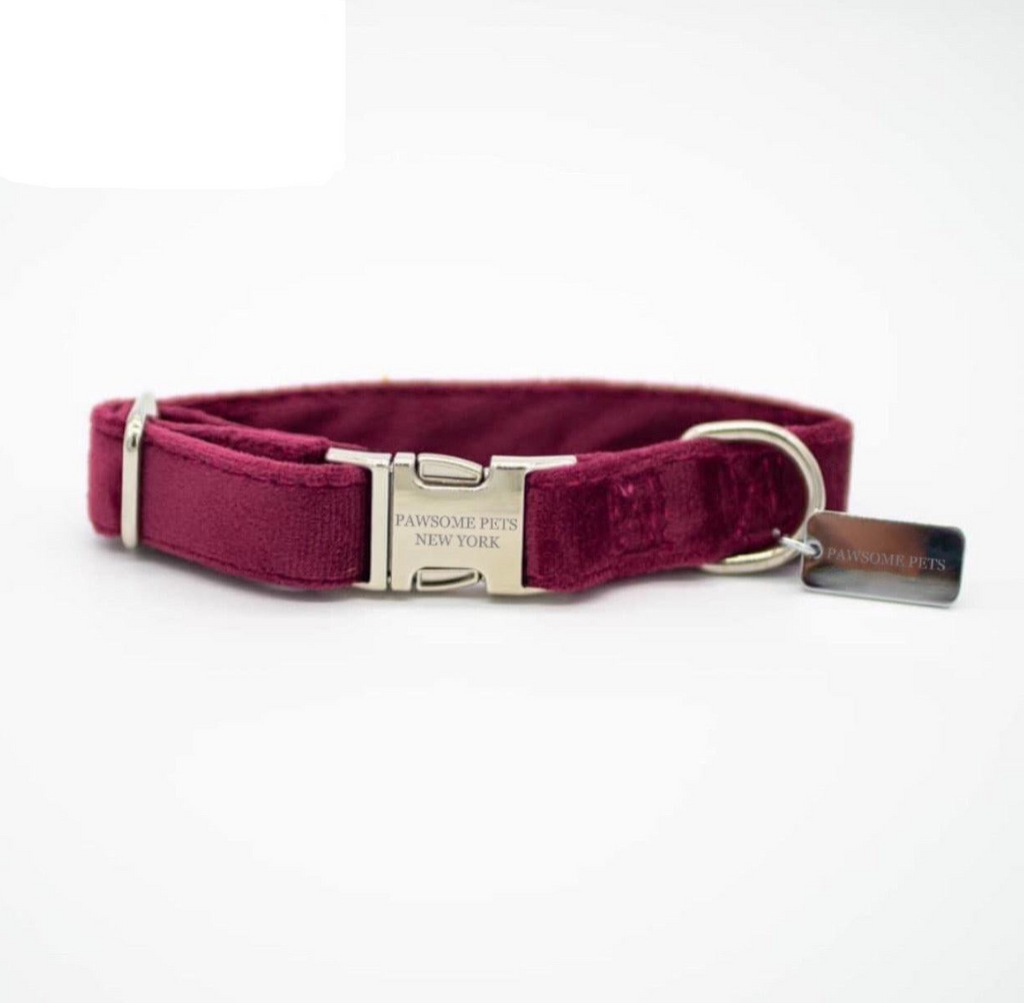 The Petite Velvet Collar – Burgundy