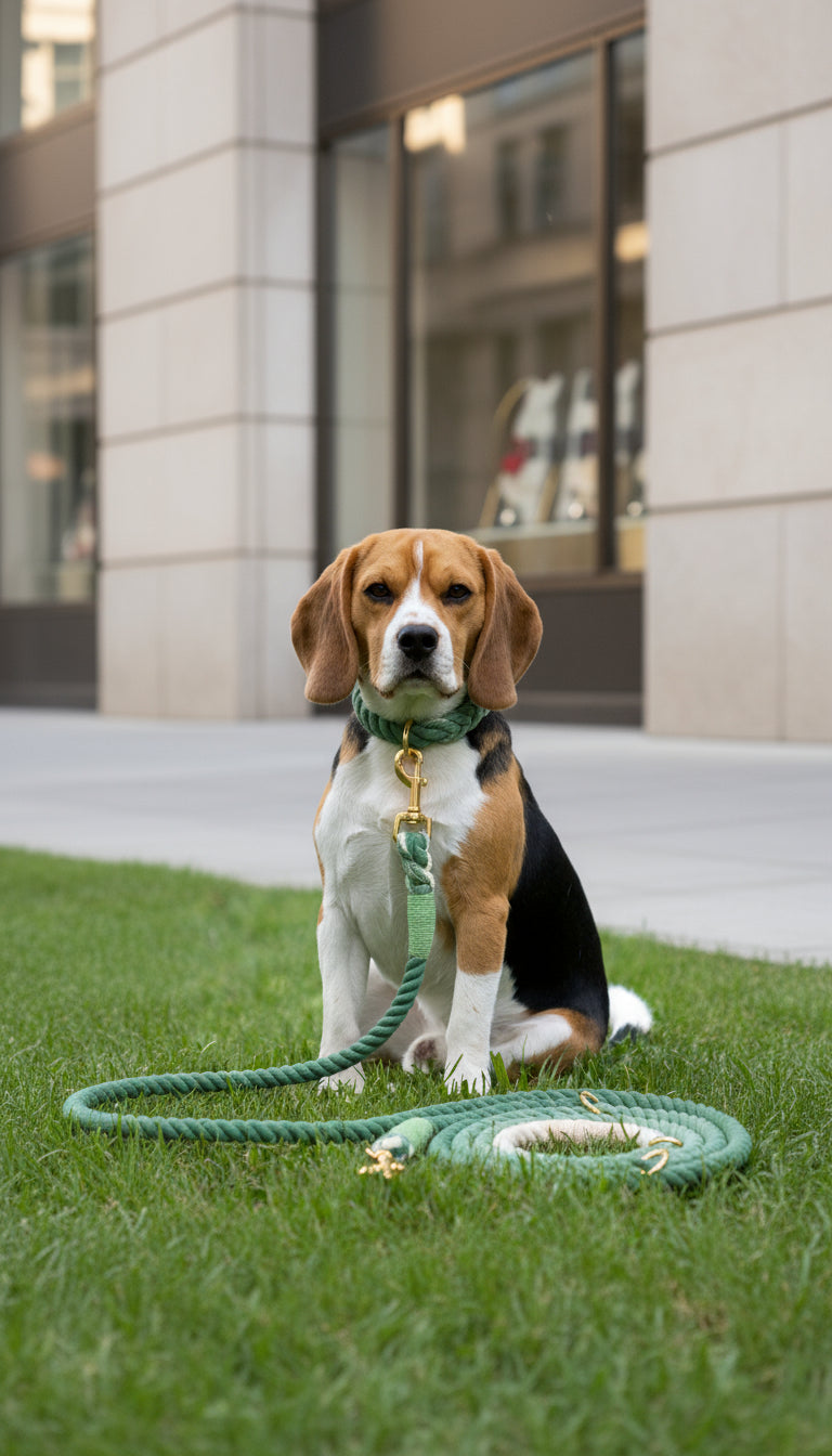 The Urban Hands-Free Rope Leash – Ombre Green