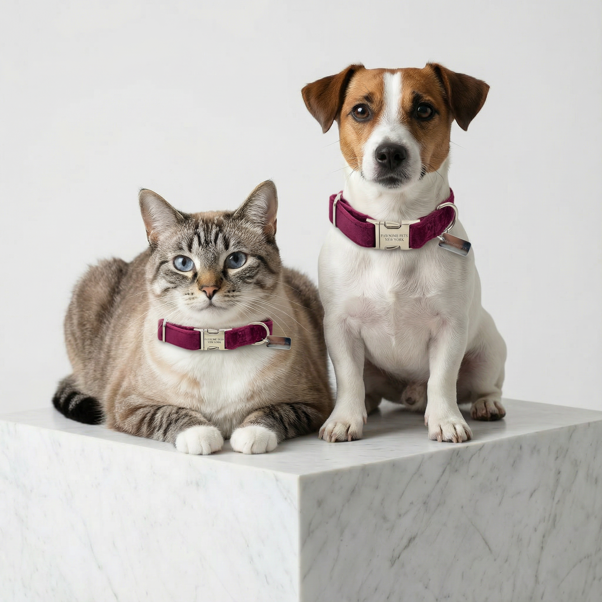 The Petite Velvet Collar – Burgundy