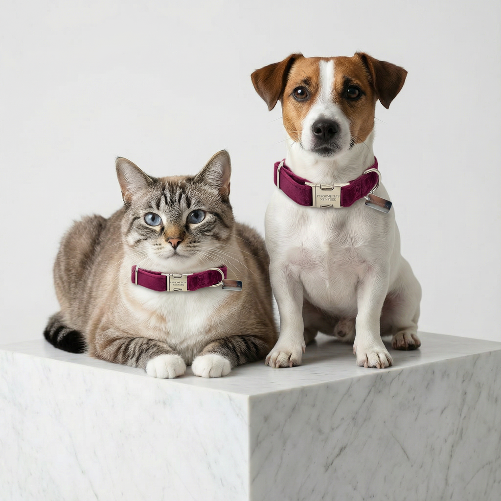 The Petite Velvet Collar – Burgundy