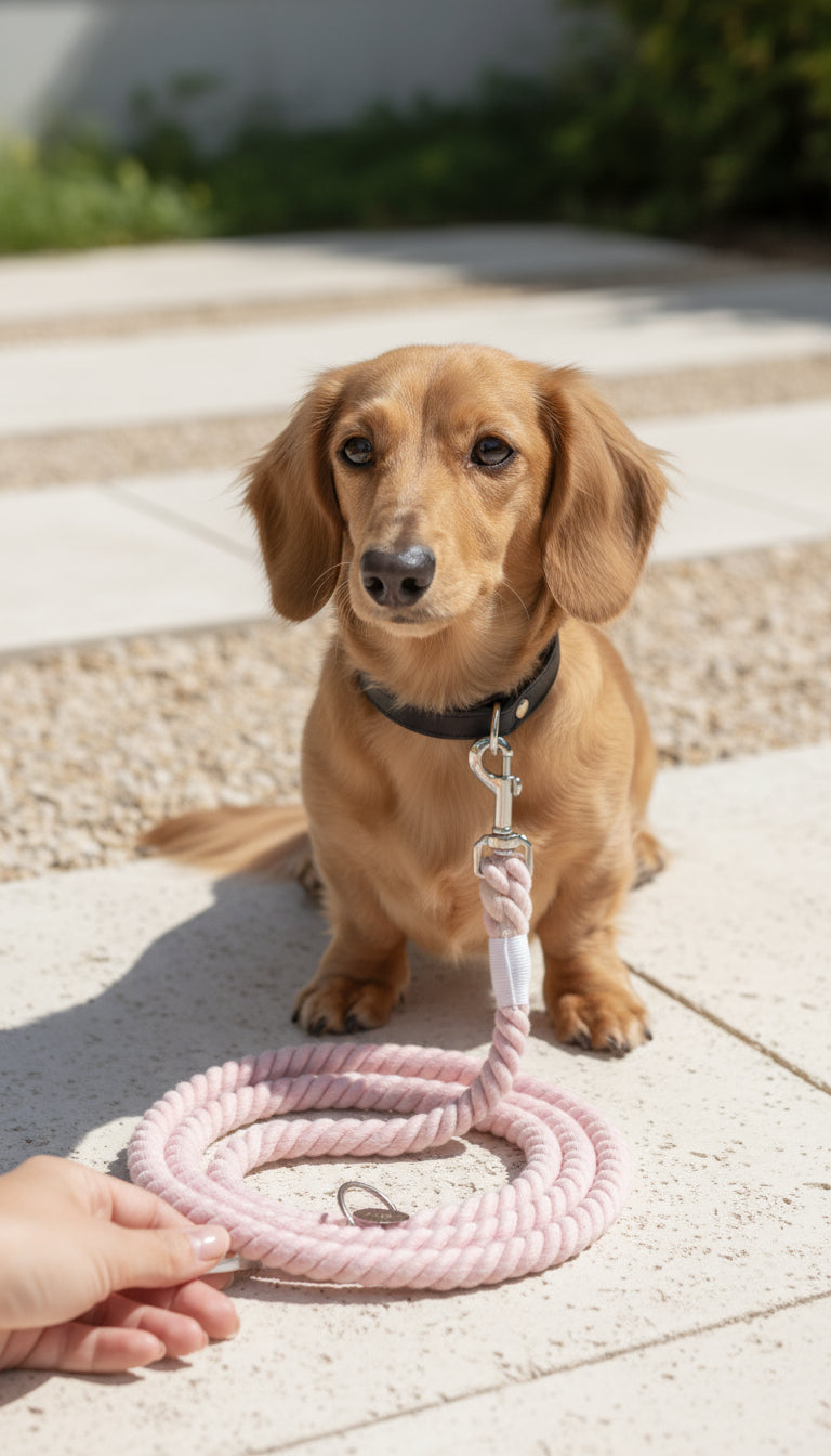 The Rope Leash – Silver Pink
