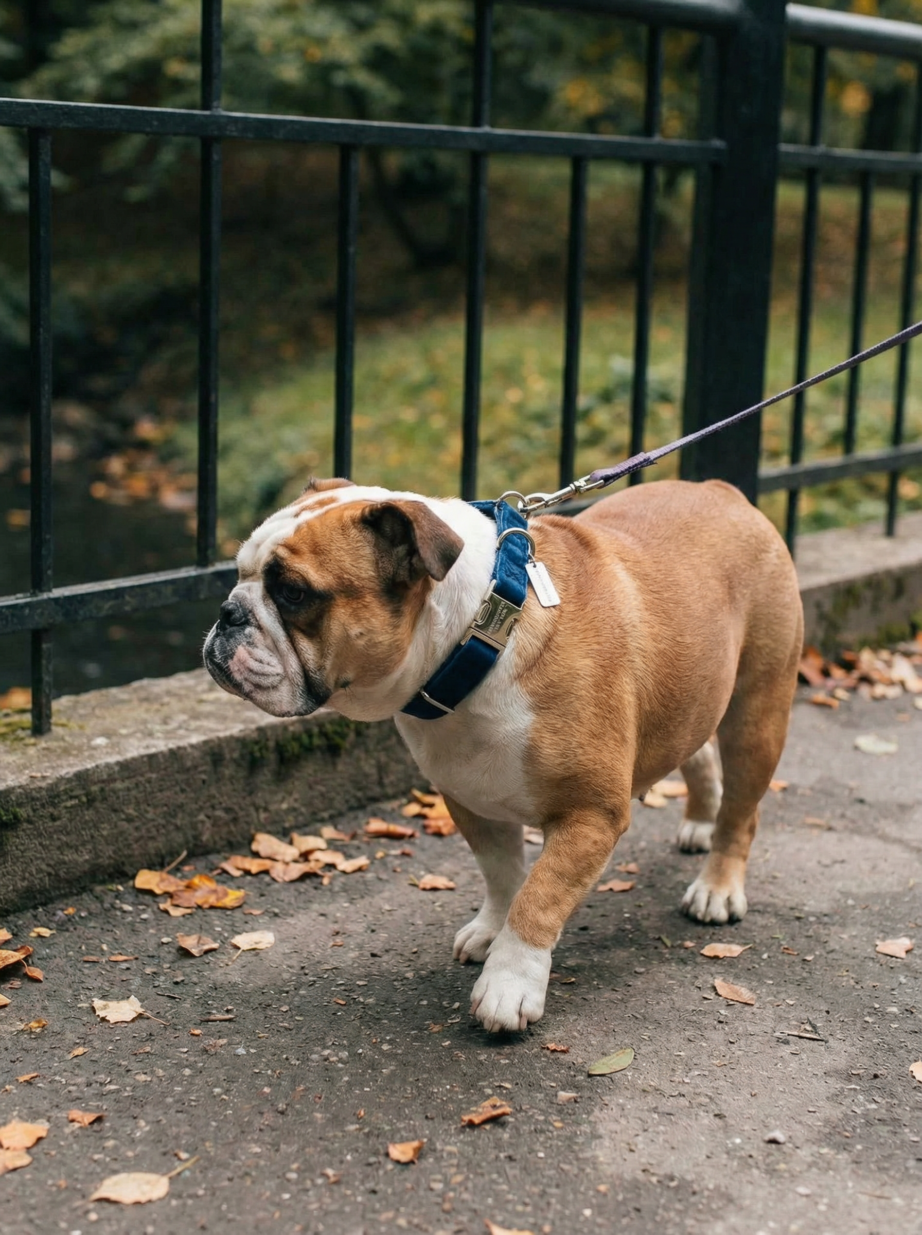 Small Dog & Cat Collar – Dark Blue Velvet