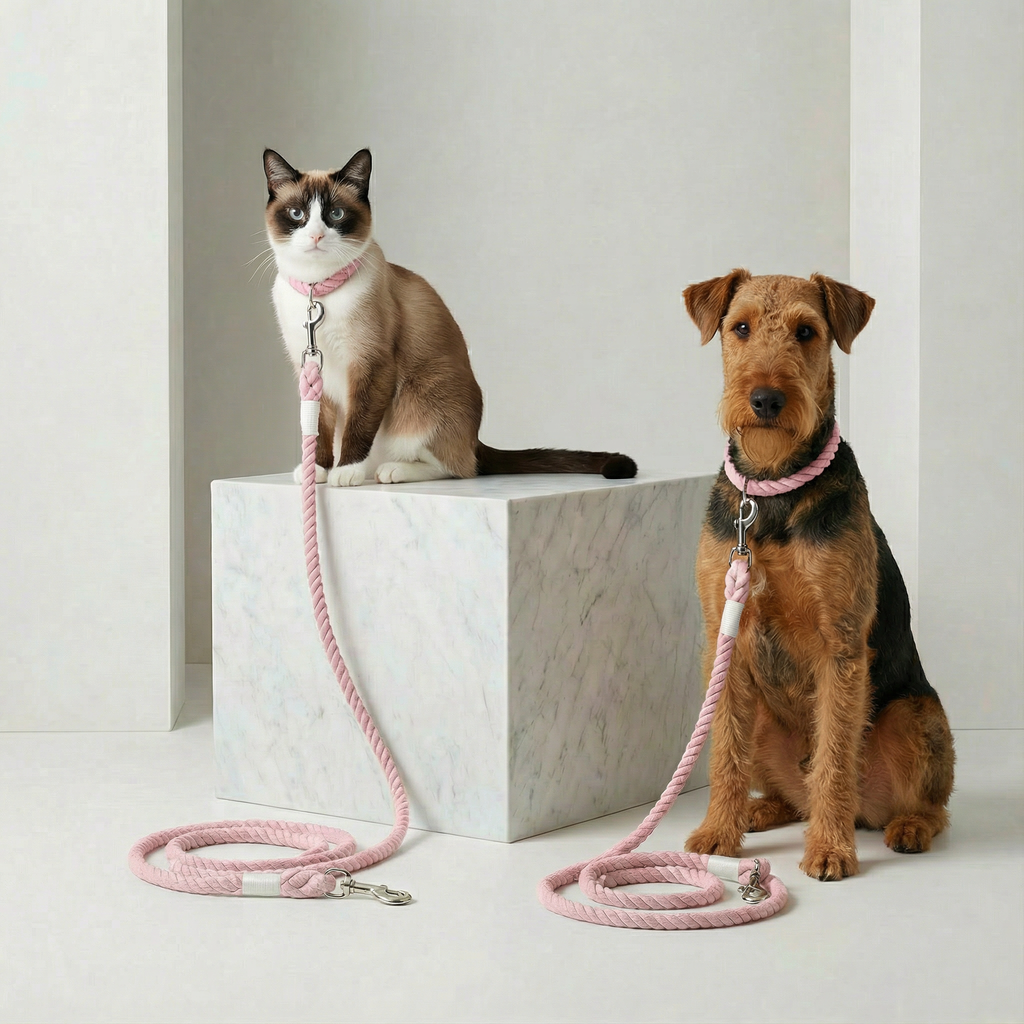 The Rope Leash – Silver Pink