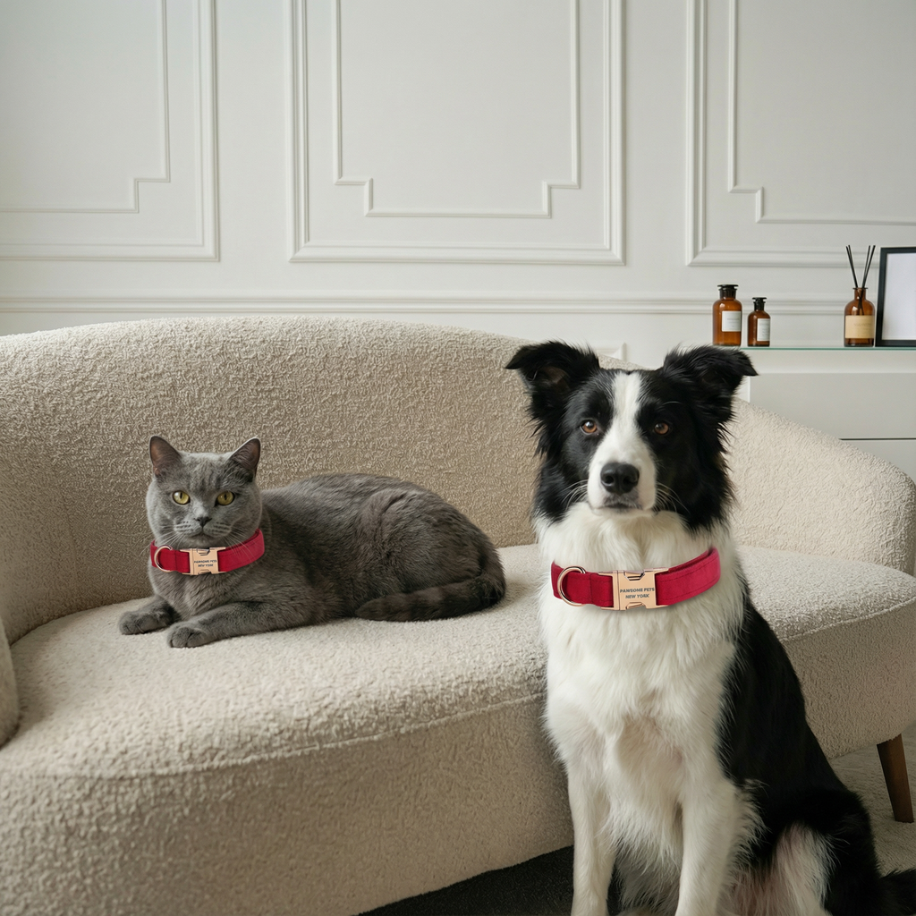 Dog & Cat Collar Deep Red
