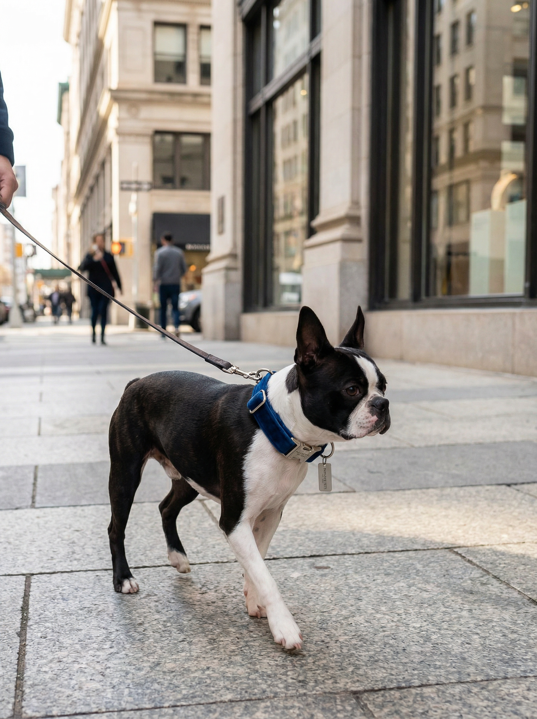 Small Dog & Cat Collar – Dark Blue Velvet