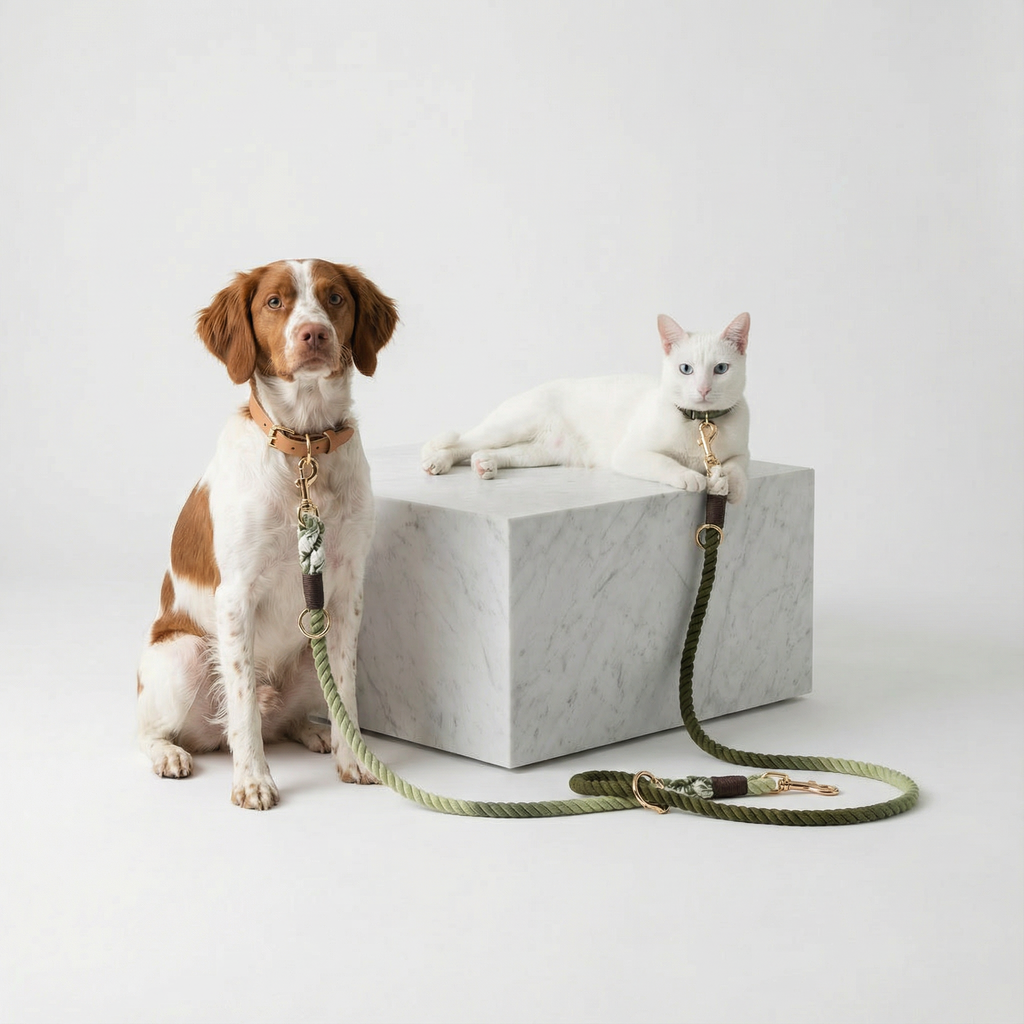 The Urban Hands-Free Rope Leash – Ombre Dark Olive