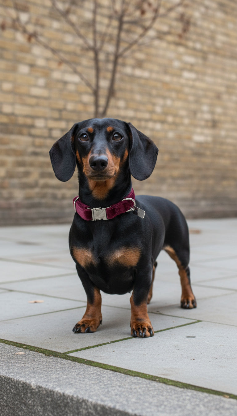 The Petite Velvet Collar – Burgundy