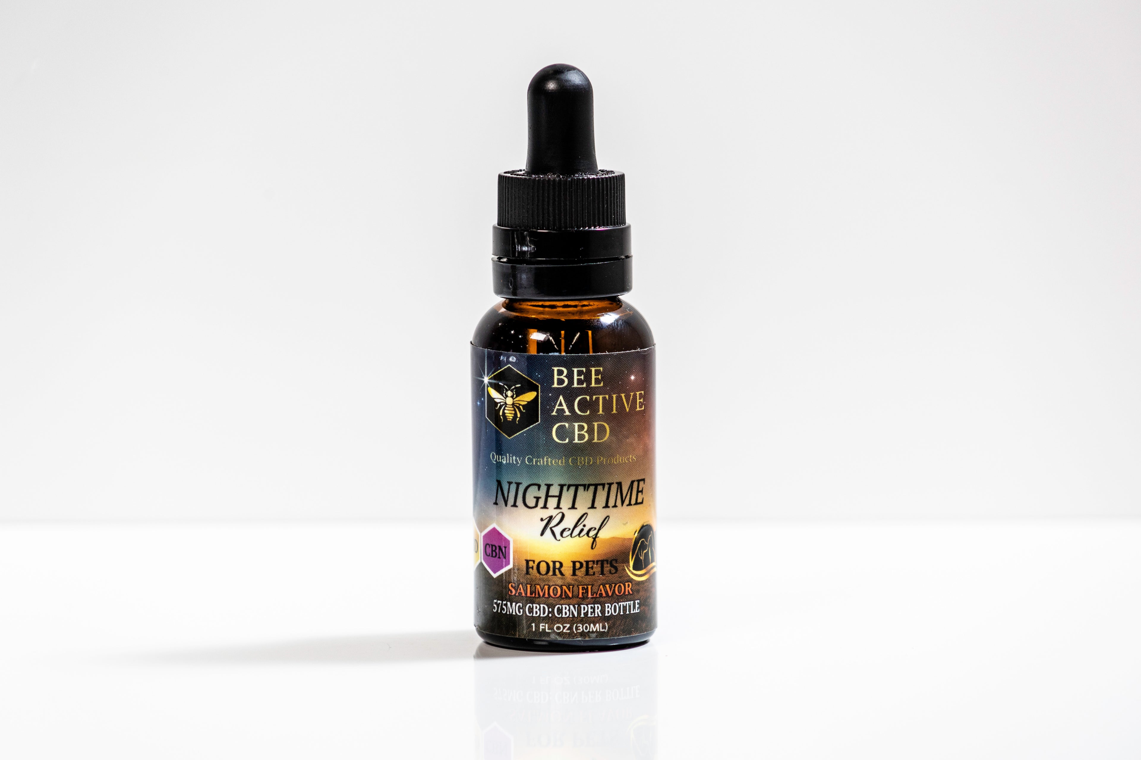 Bee Active Nighttime Relief Pet Tincture - CBD + CBN Salmon Flavor-2