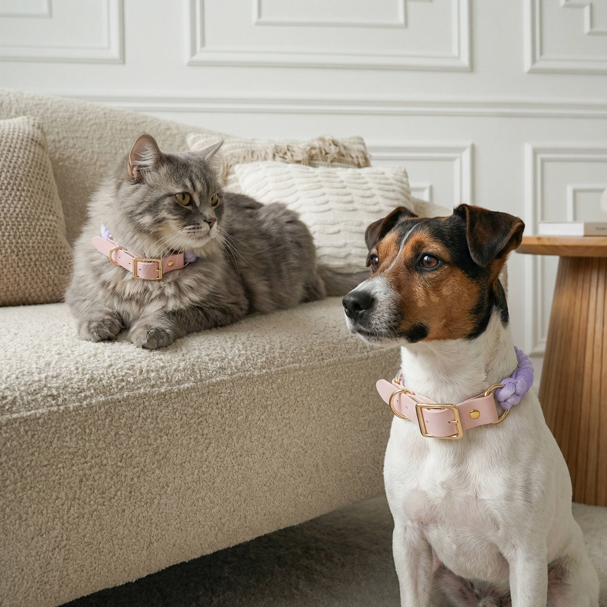 Luxe Royal Leather Rope Collar – Heliotrope