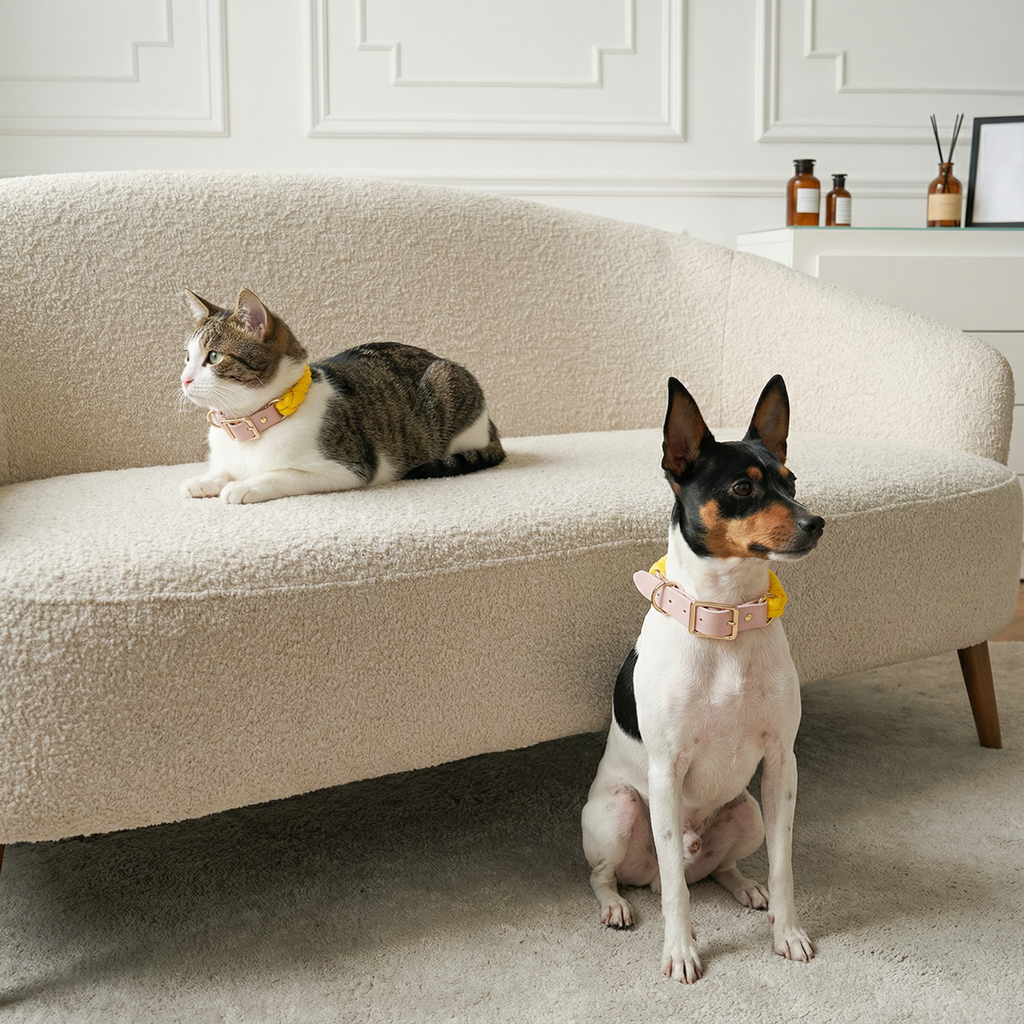 Luxe Royal Leather Rope Collar – Sunshine