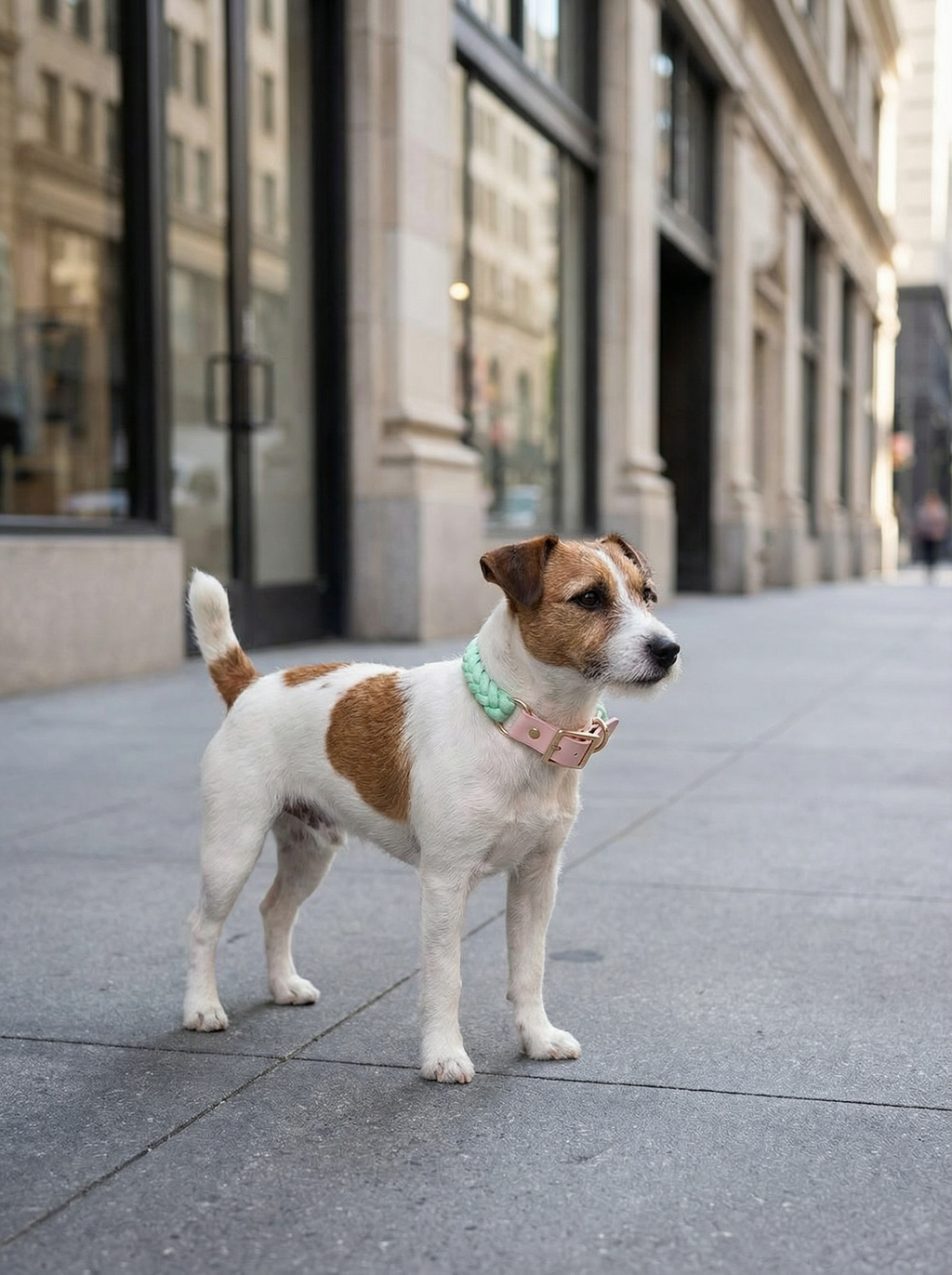 Luxe Royal Leather Rope Collar – Light Green Jade