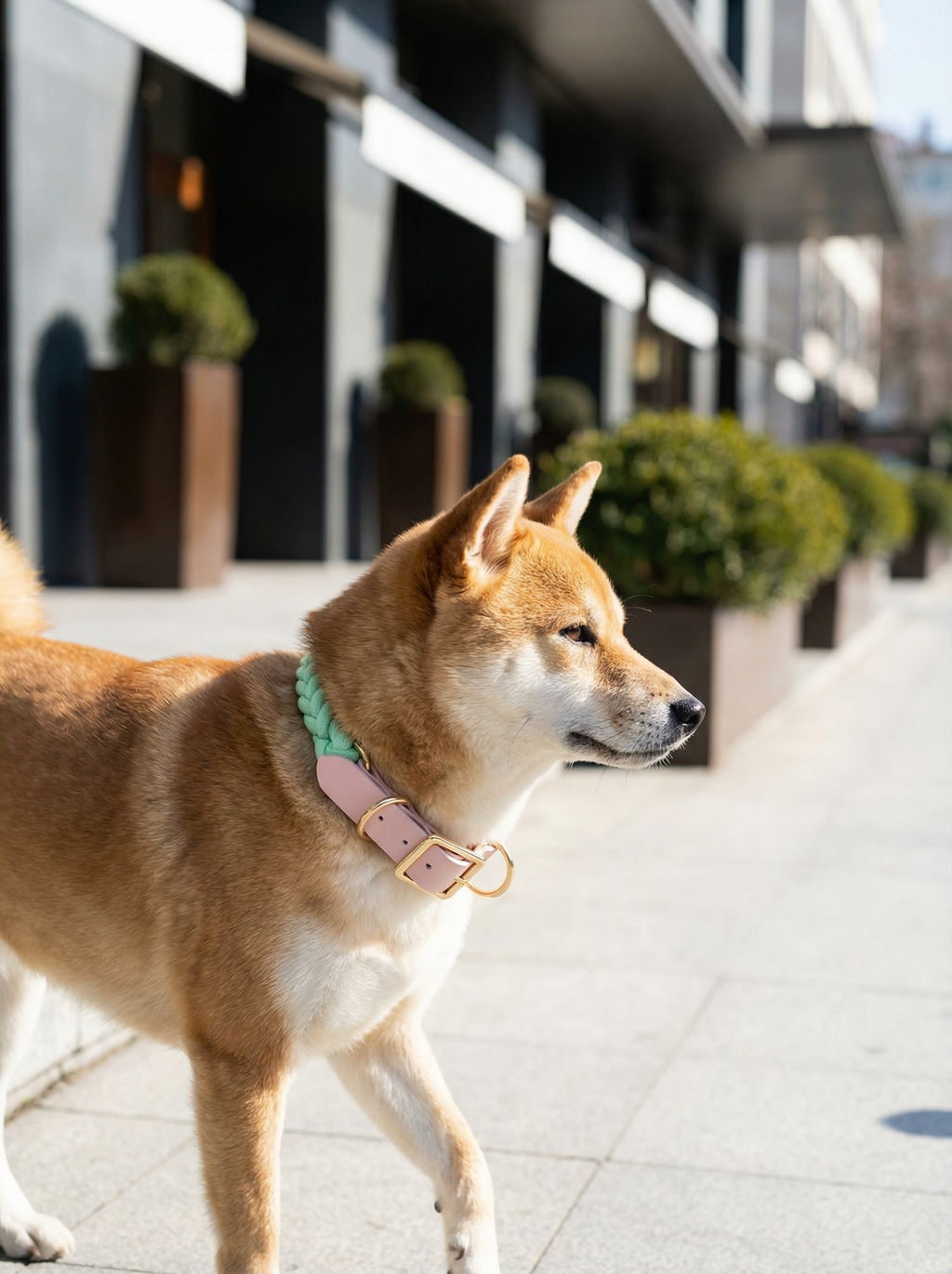Luxe Royal Leather Rope Collar – Light Green Jade