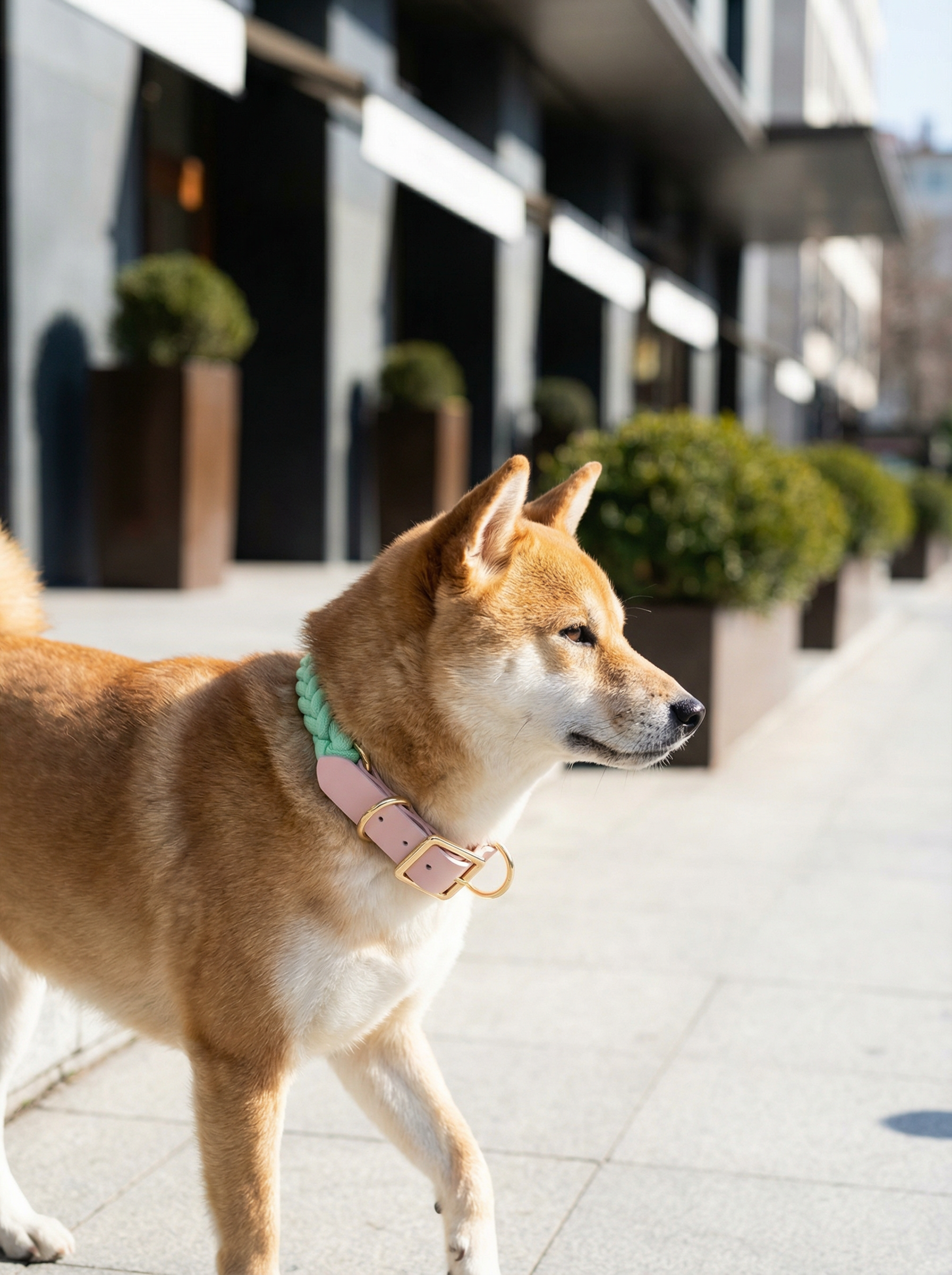 Luxe Royal Leather Rope Collar – Light Green Jade