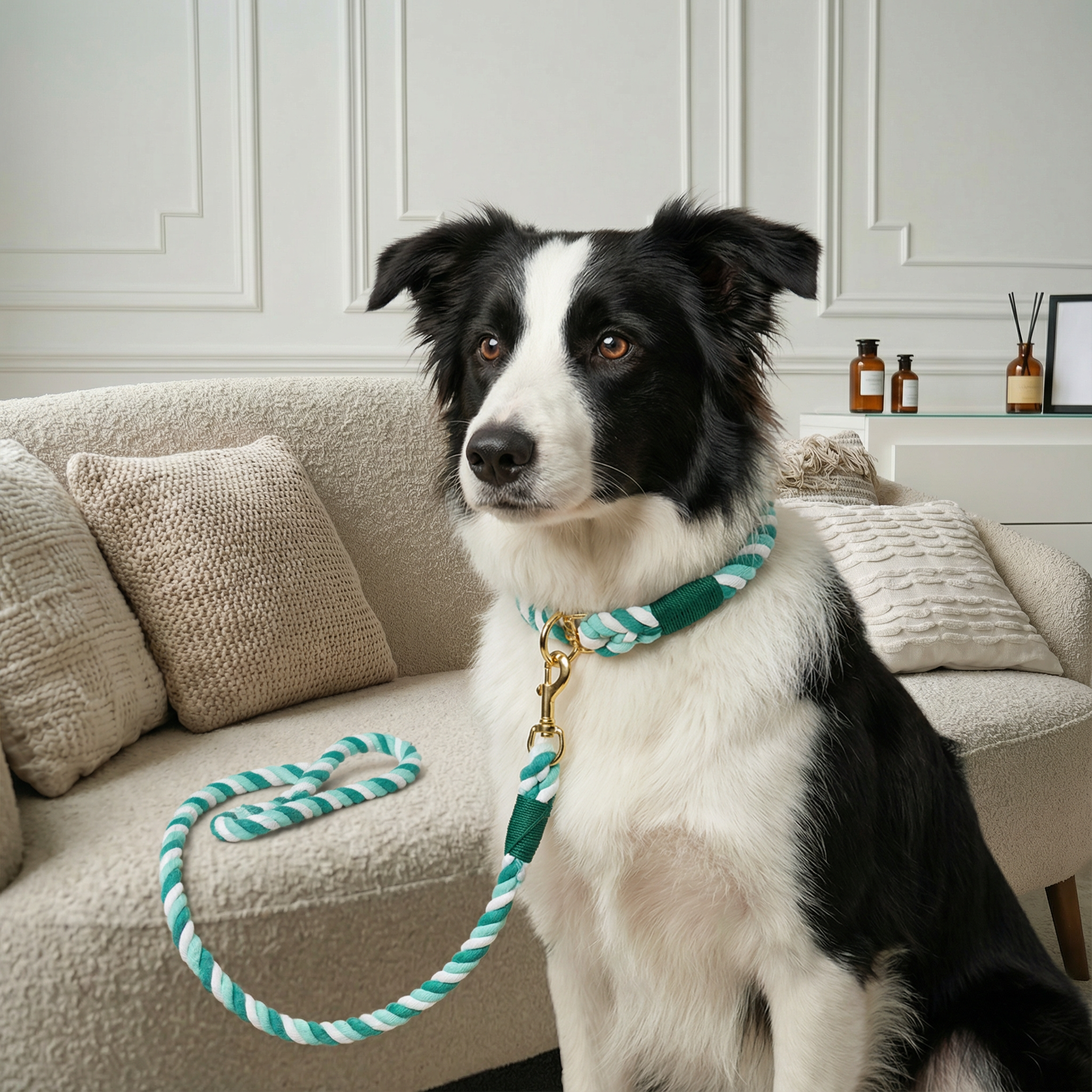 Dog Rope Leash & Collar Set – Forest Love