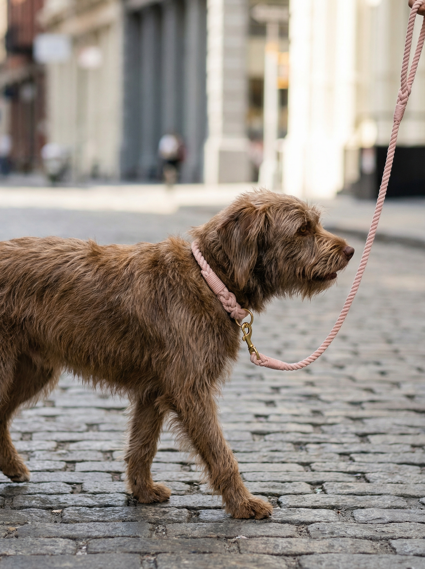 Dog Rope Leash & Collar Set – Cotton Coral