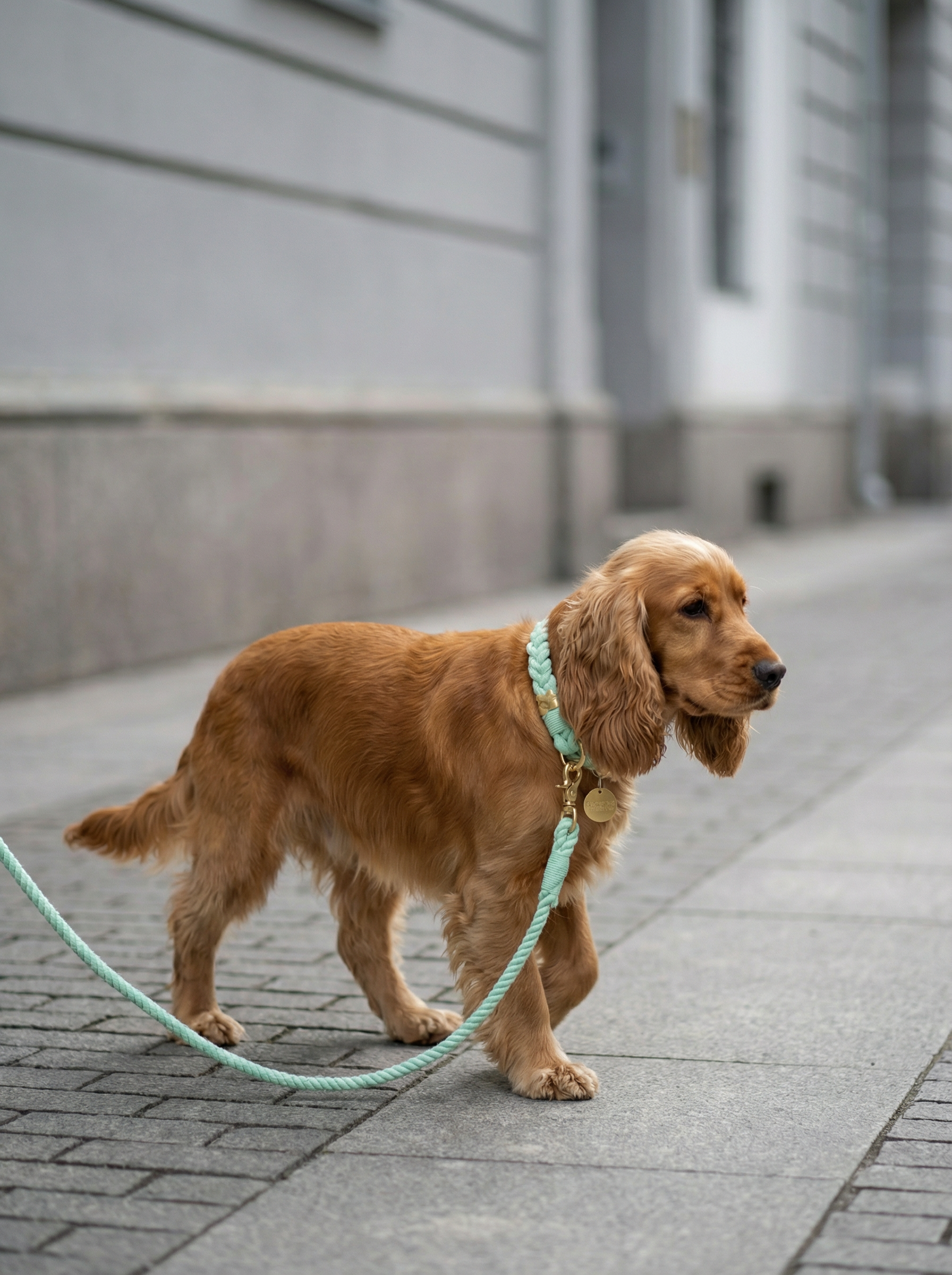 Dog Rope Leash & Collar Set – Mint Green