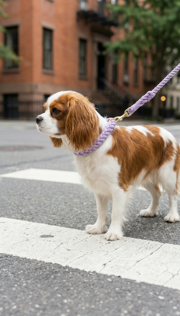 Dog Rope Leash & Collar Set – Violet