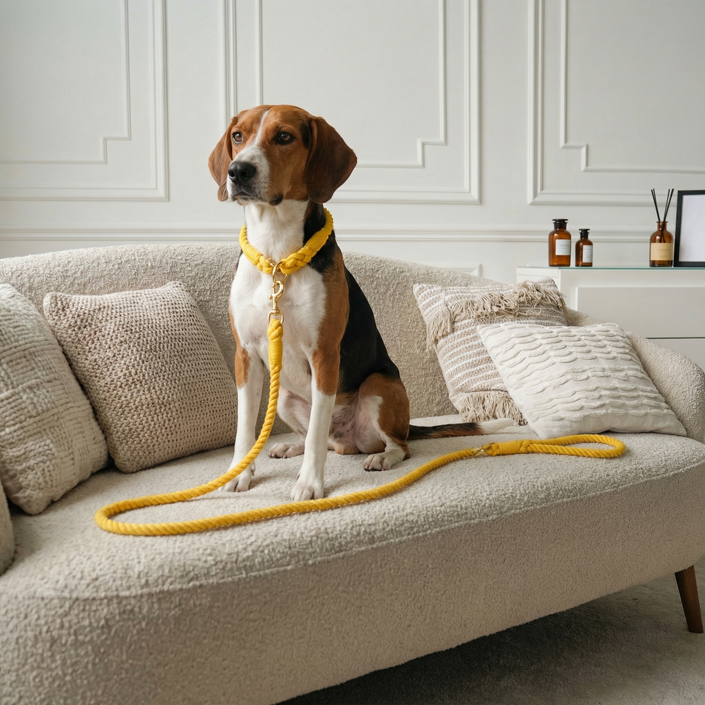 Dog Rope Leash & Collar Set – Golden Garden