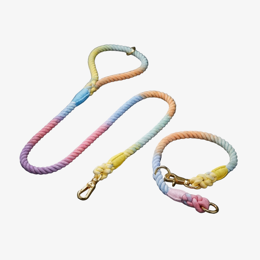 Dog Rope Leash & Collar Set – Macaron