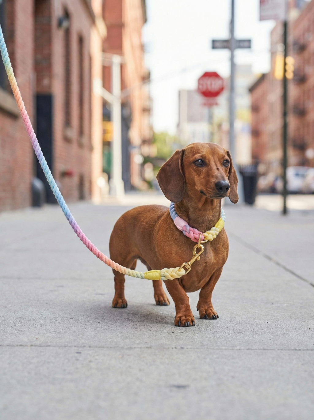 Dog Rope Leash & Collar Set – Macaron