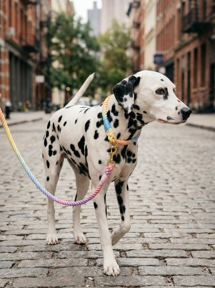 Dog Rope Leash & Collar Set – Macaron