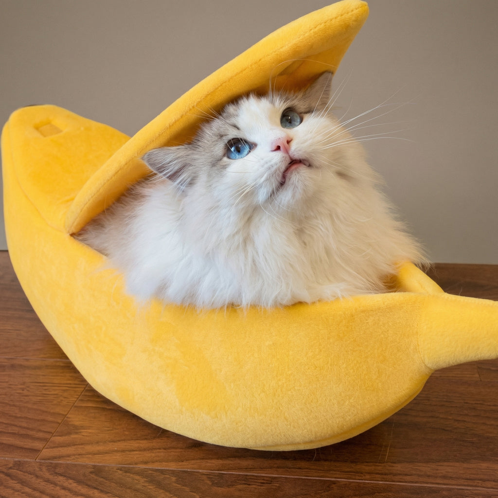Banana Hideaway Cat Bed